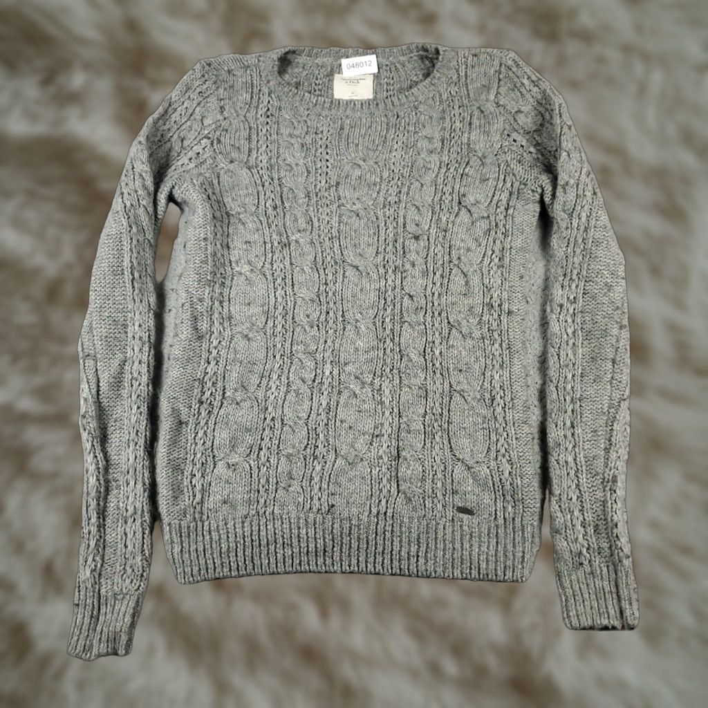 Abercrombie & Fitch Abercrombie Fitch Womens Medium Gray Cable Knit Sweater Size M / US 6-8 / IT 42-44 - 1 Thumbnail