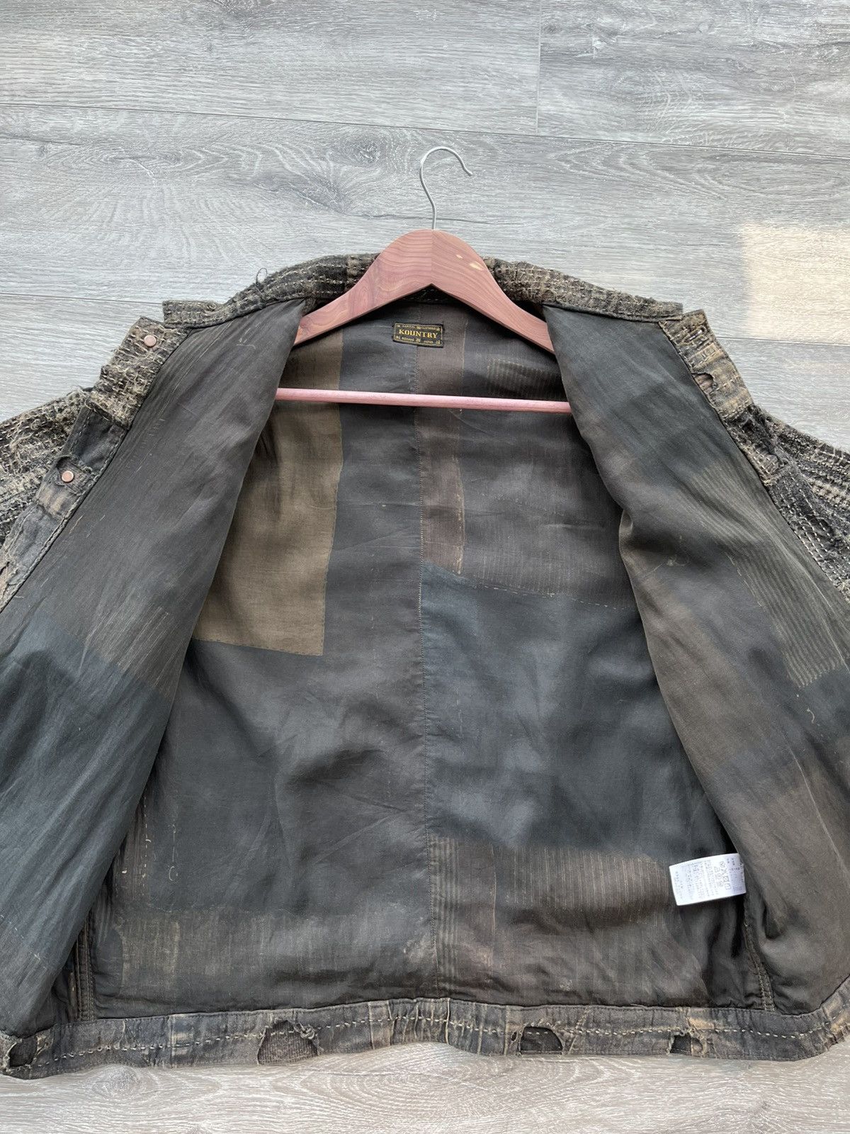 Kapital Kapital Boro Distressed Patchwork Jacket - Black Tea Size US XL / EU 56 / 4 - 8 Thumbnail
