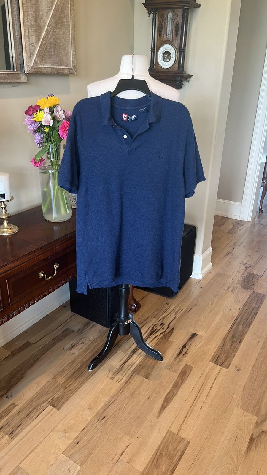 Chaps Chaps Navy Blue Solid Short Sleeve Polo Size US M / EU 48-50 / 2 - 2 Thumbnail