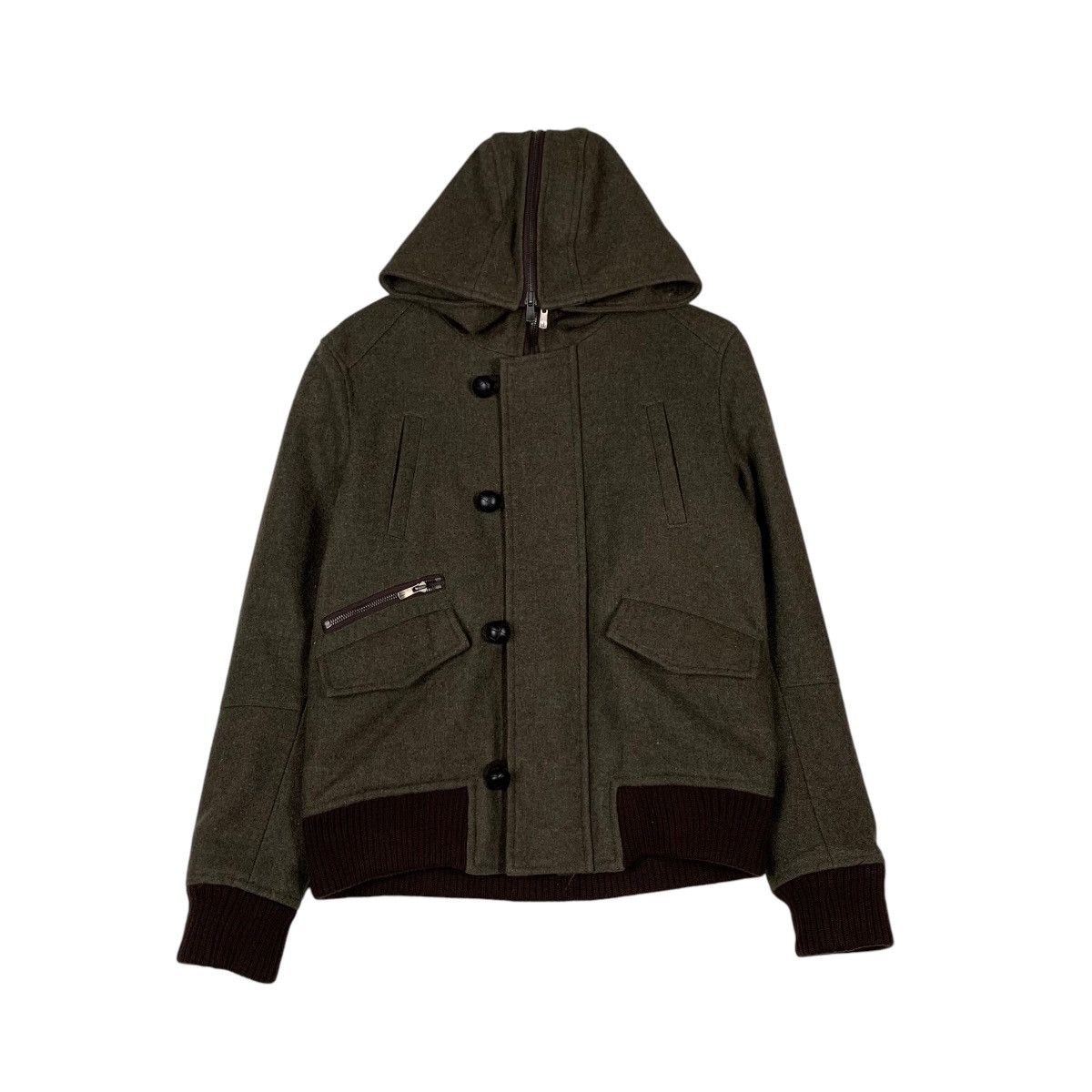 Japanese Brand 2000’s SERGEANT SALUTE Wool Hooded Jacket #1284-C58 Size US S / EU 44-46 / 1 - 1 Thumbnail