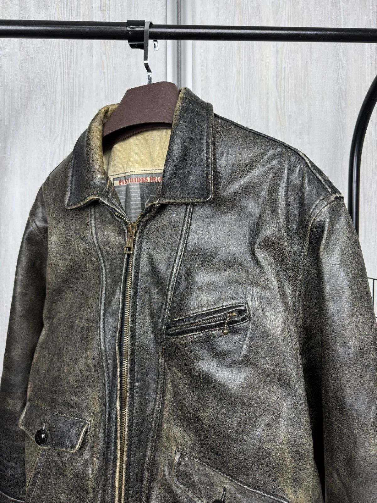 Replay Replay vintage black faded leather bomber trucker’s jacket Size US L / EU 52-54 / 3 - 6 Thumbnail