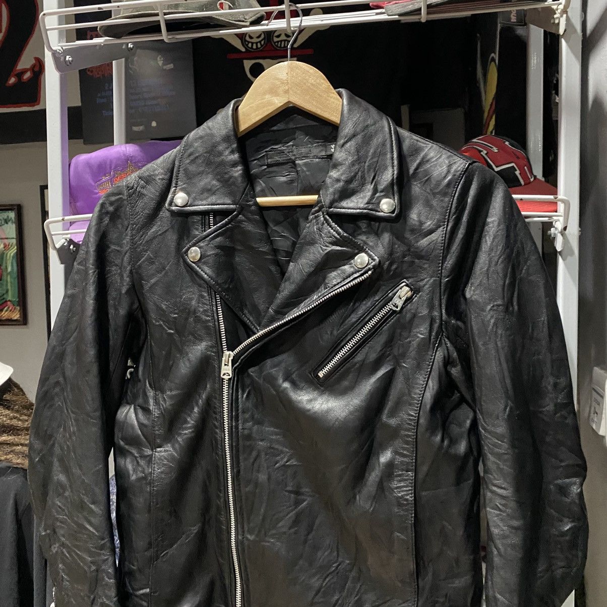 Fuga multi zipper rider leather jacket vkei style