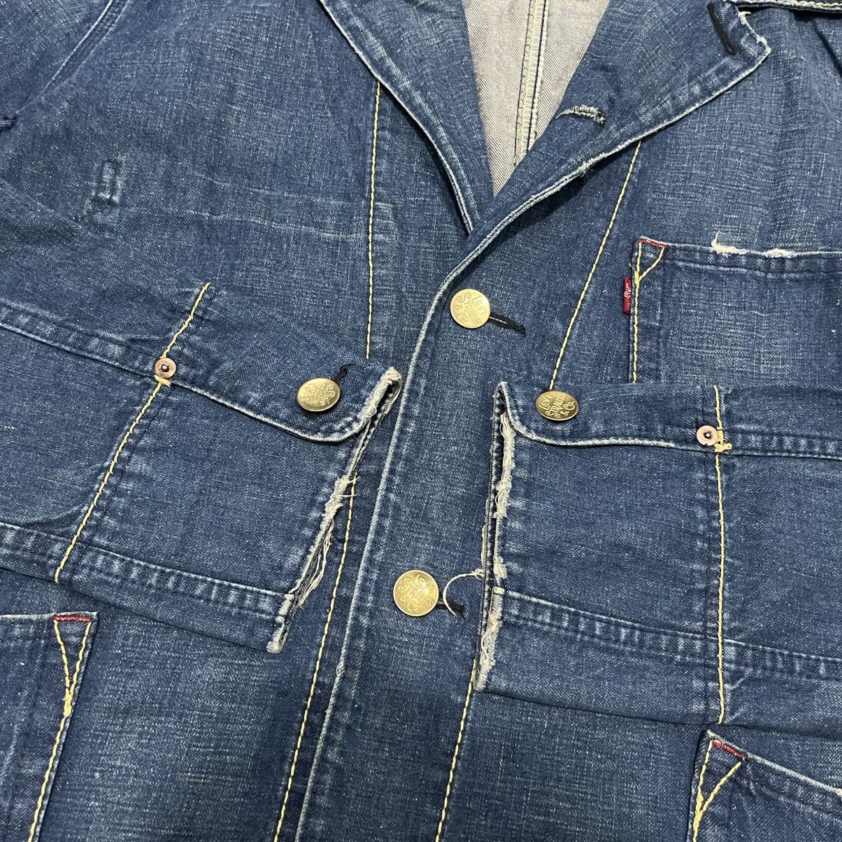 Levi's Vintage Clothing Distressed Blazer Denim Levi's Red Loop Big Pocket Designer Size US XL / EU 56 / 4 - 11 Thumbnail