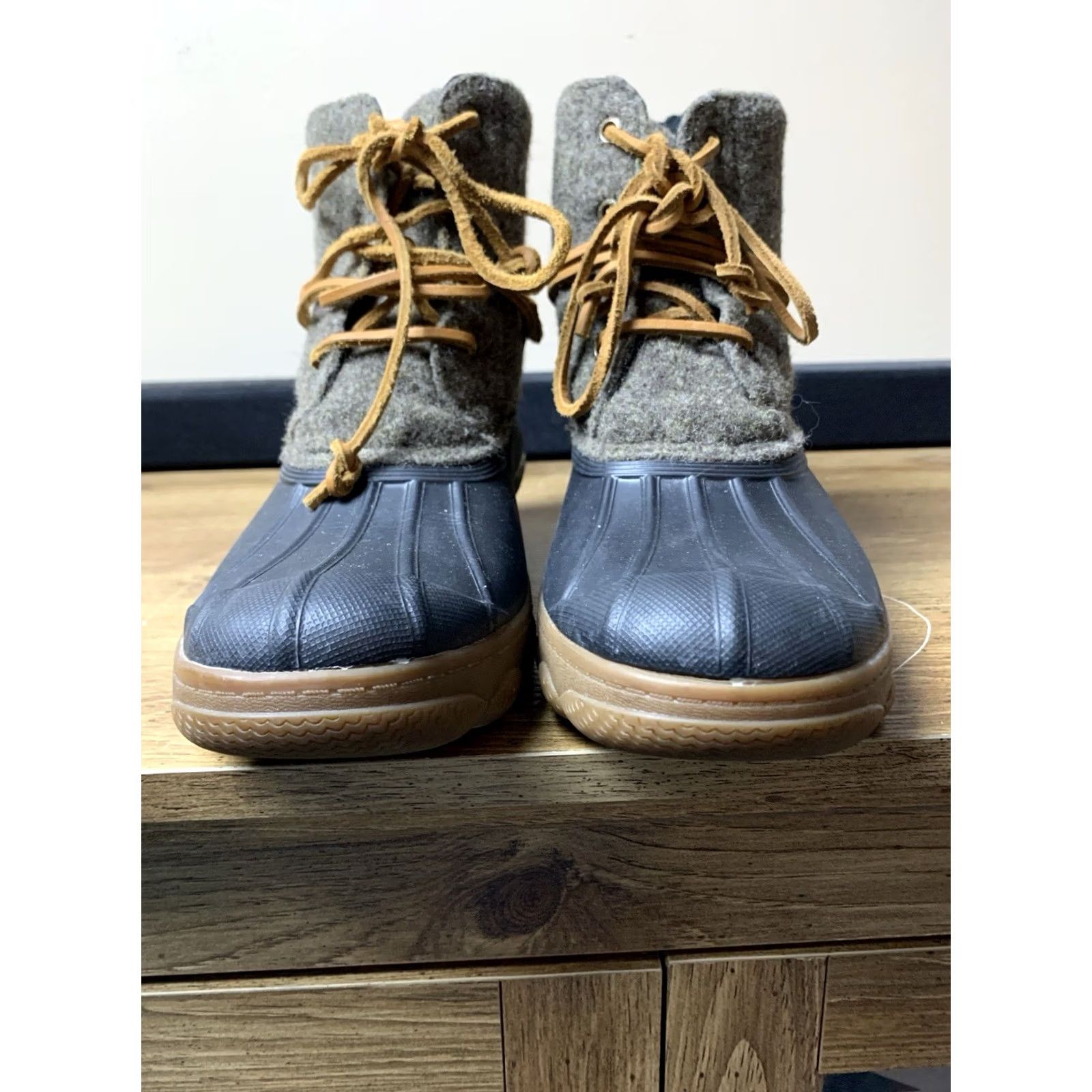Sperry Sperry Saltwater Wedge Tide Ankle Wool Duck Boots STS99997 Women 7M Brown/Black Wool Duck Boot Women Shoes Size US 7 / IT 37 - 3 Thumbnail
