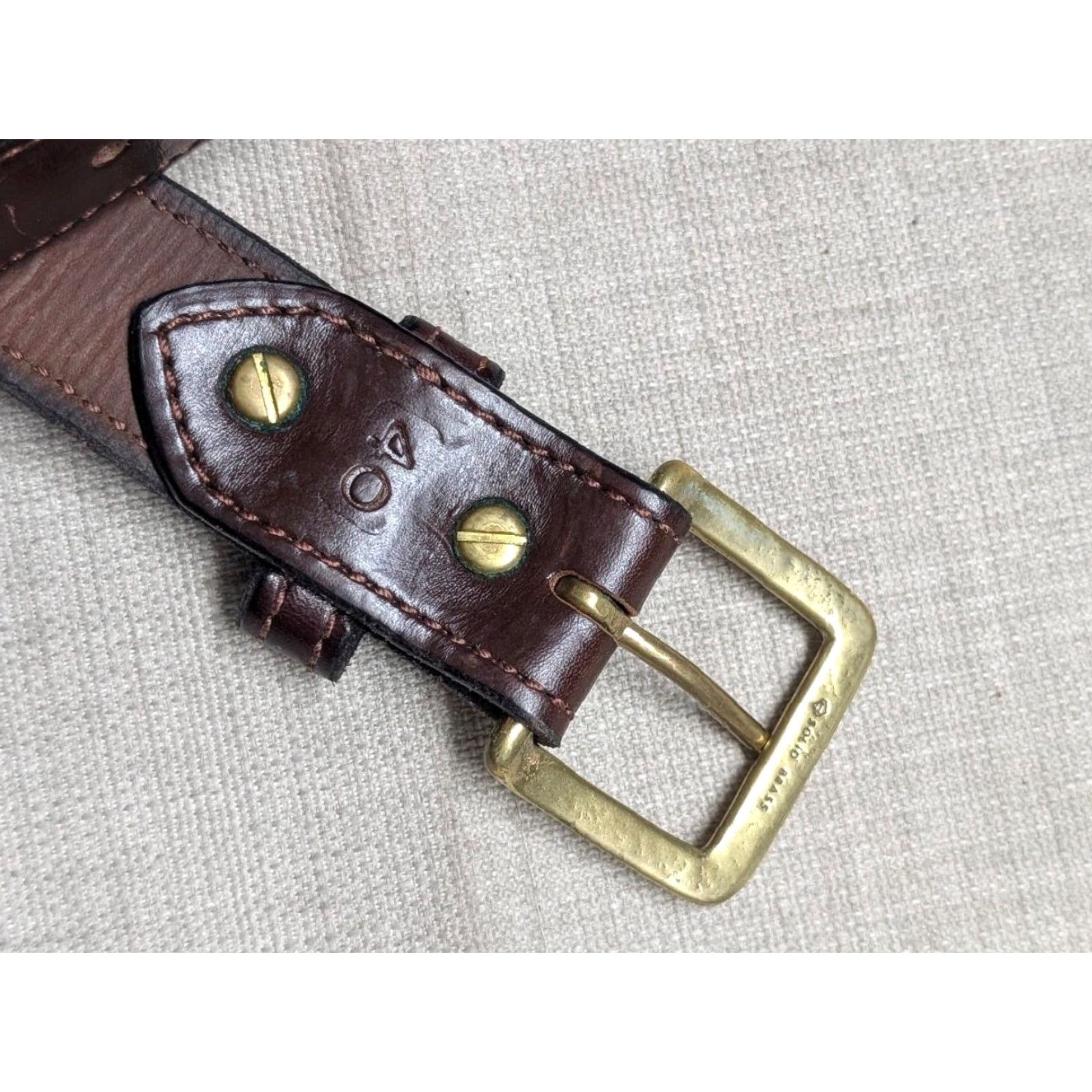 Vintage VINTAGE Bullhide Belts Western Belt 38 brown thick cowhide leather MONEY BELT removable buckle Mens Size 38 - 3 Thumbnail