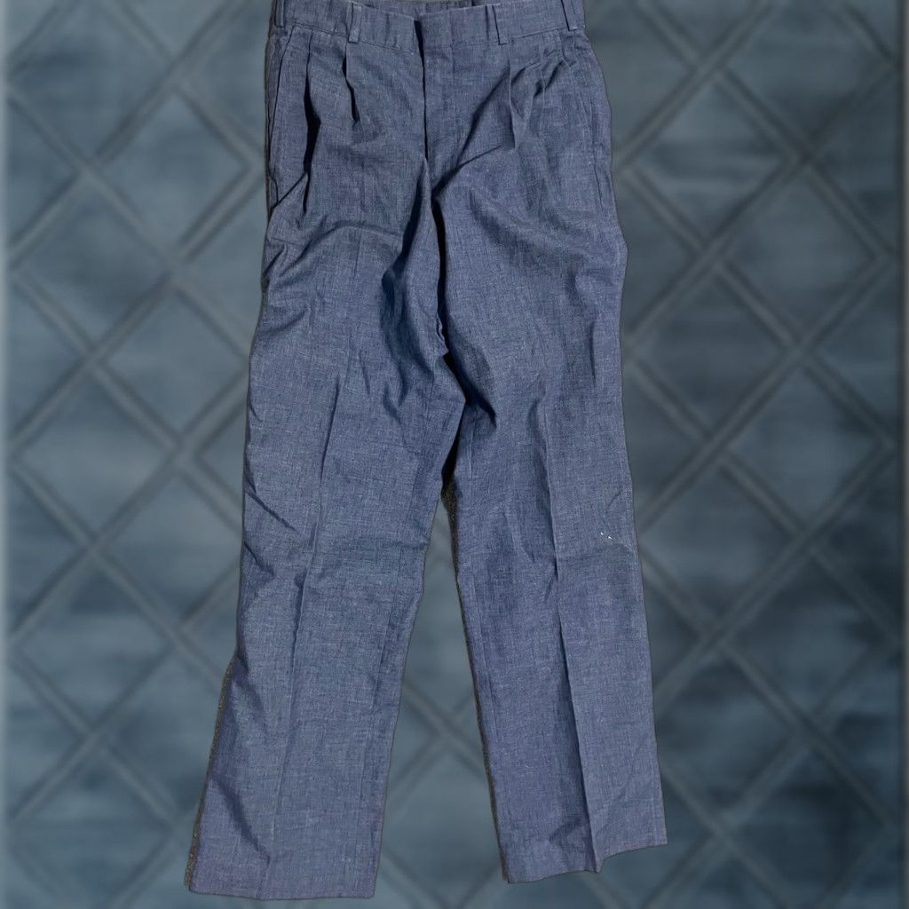 Lands' End VINTAGE Lands' End Pants Mens 30 Blue Pleated Chino Cotton Polyester Shirt Size US 30 / EU 46 - 1 Thumbnail