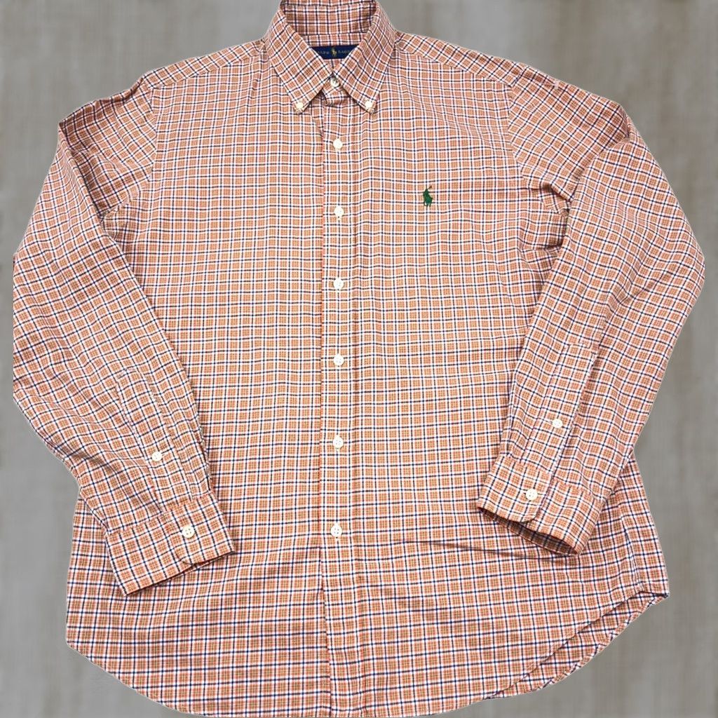 Ralph Lauren Ralph Lauren Shirt Men Medium Orange Green Button Up Flannel Plaid Lightweight Size US M / EU 48-50 / 2 - 1 Thumbnail