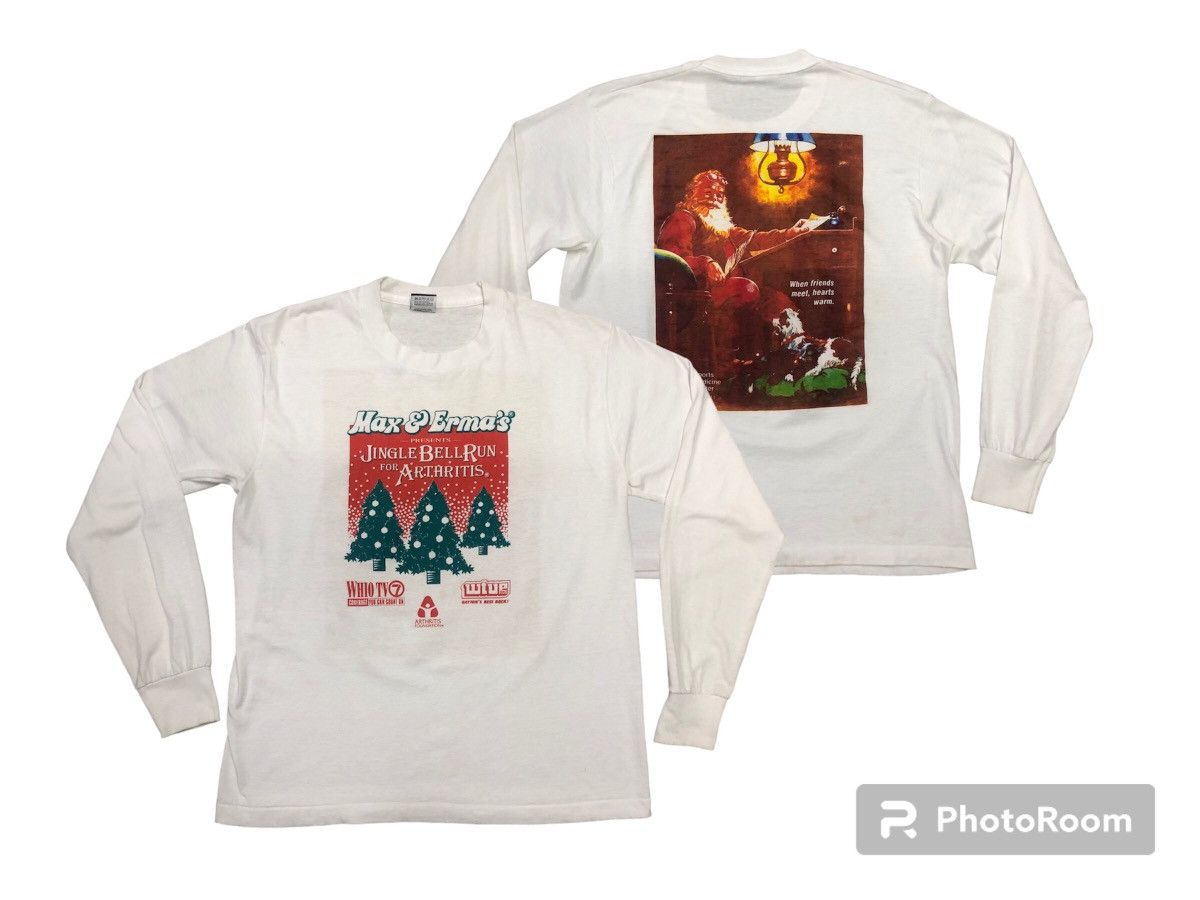 image of Vintage Max & Erma Christmas Tee in White, Men's (Size Medium)