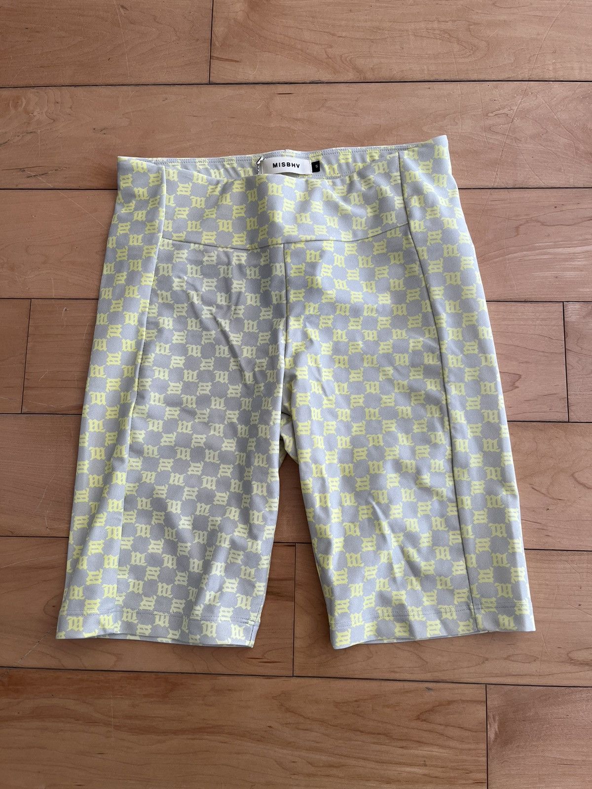 image of NWT - Misbhv Nylon Logo Biker Short in Yellow, Women's (Size 26)