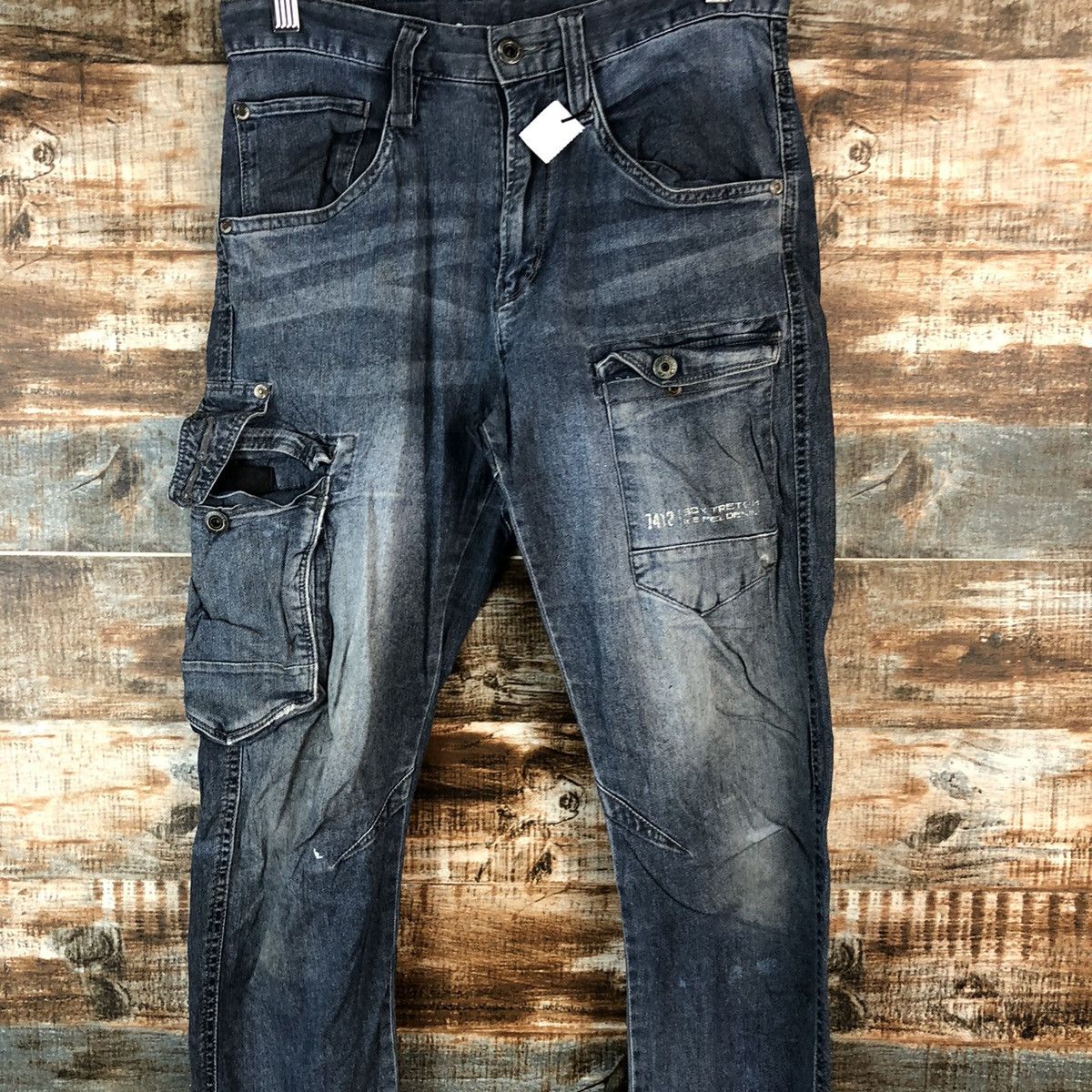 Japanese Brand Iz Frontier Blue Multipocket ripped Denim Pants #A2162 Size US 29 - 5 Thumbnail