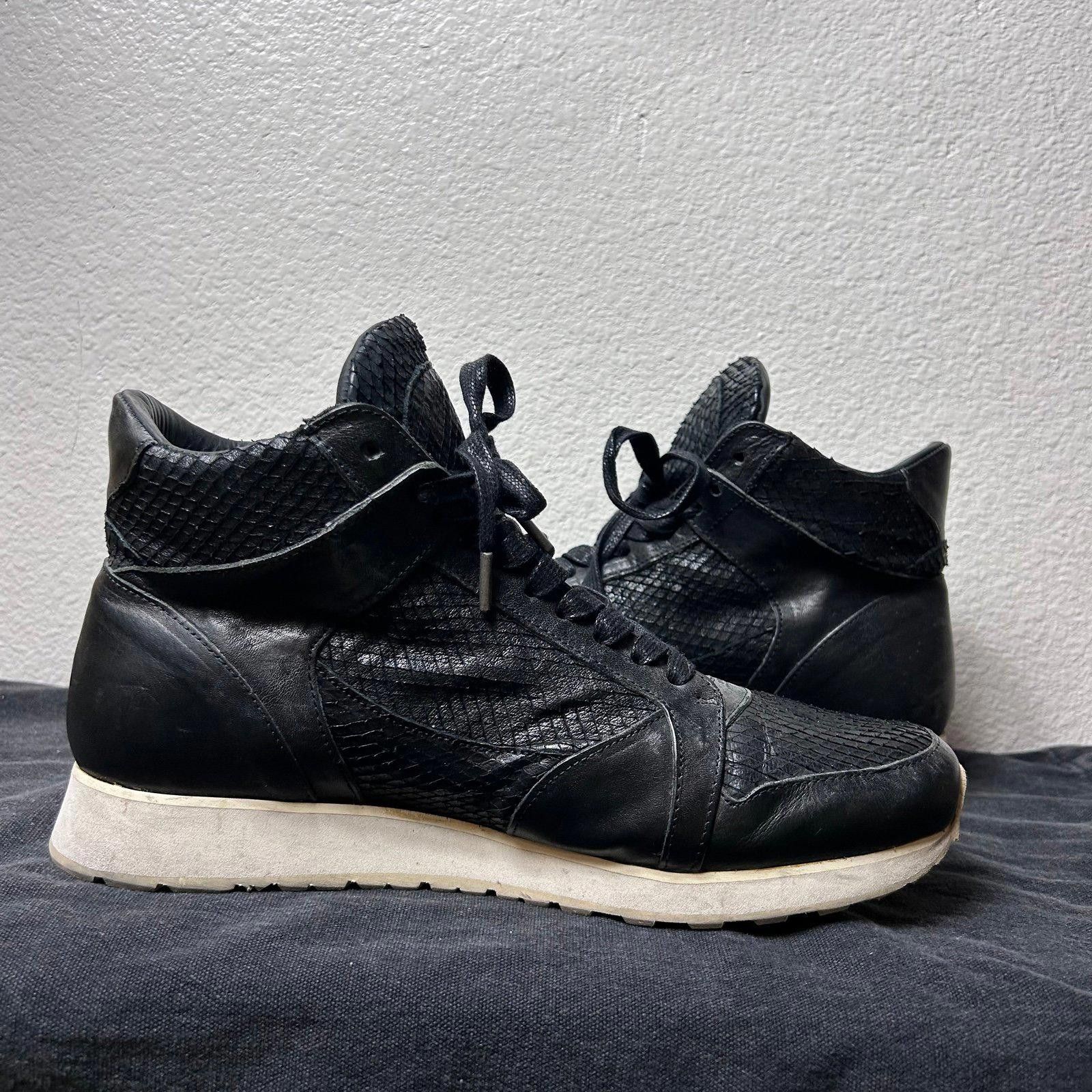 John Varvatos John Varvatos Trainer Mid – Black Textured Leather Size US 11 / EU 44 - 7 Thumbnail