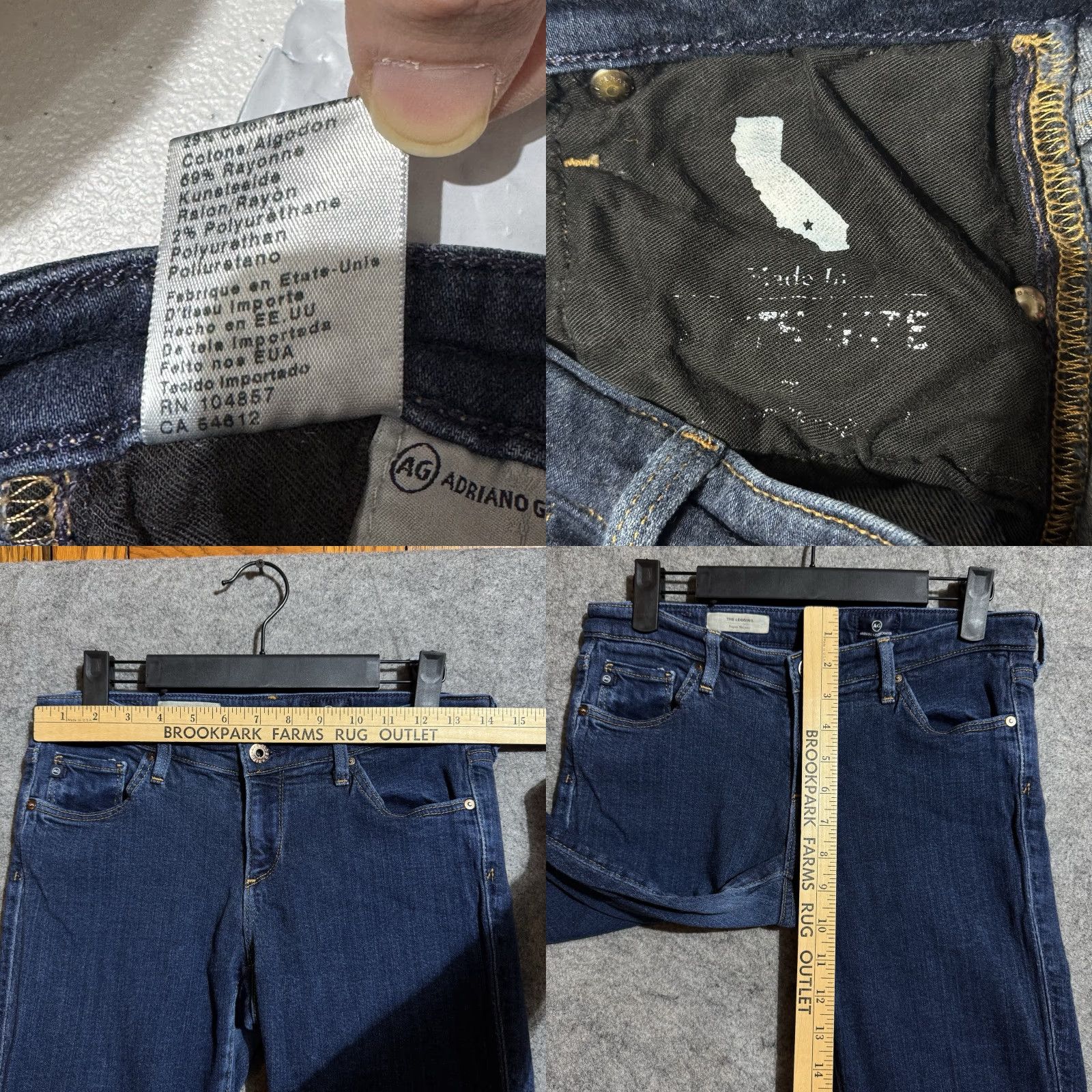 Vintage AG Adriano Goldschmied Legging Jeans Women 28R Super Skinny Stretch Chic 2010s Size 28" / US 6 / IT 42 - 8 Thumbnail