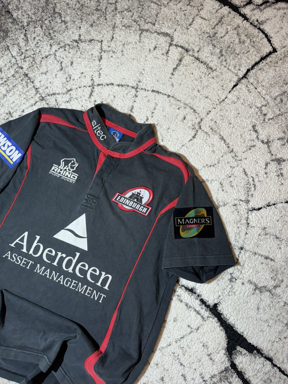 Vintage Edinburgh Union 2009 Black Rhino Rugby Jersey Maillot L sz Size US L / EU 52-54 / 3 - 2 Thumbnail