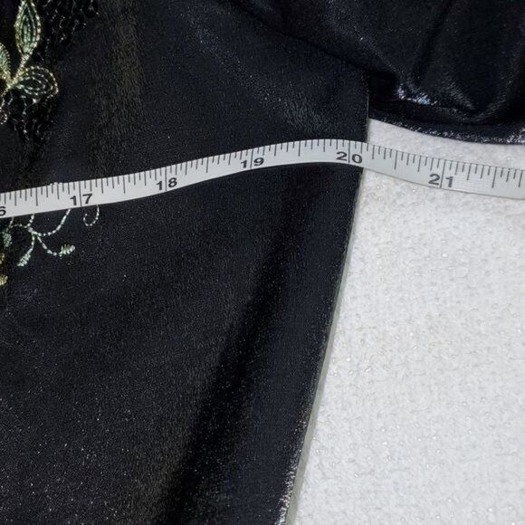 Japanese Brand BAIFU Mandarin Style Colorful Floral Embroidered Sz XXL Blac Size XXL / US 16-18 / IT 52-54 - 11 Thumbnail