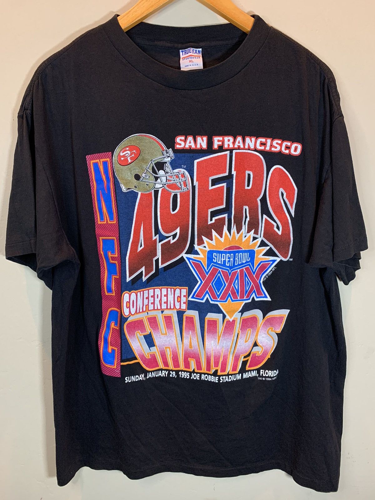 NFL × Vintage *RARE* Vintage 1994 San Francisco 49ers NFC Champs NFL Shirt Size US XL / EU 56 / 4 - 1 Thumbnail