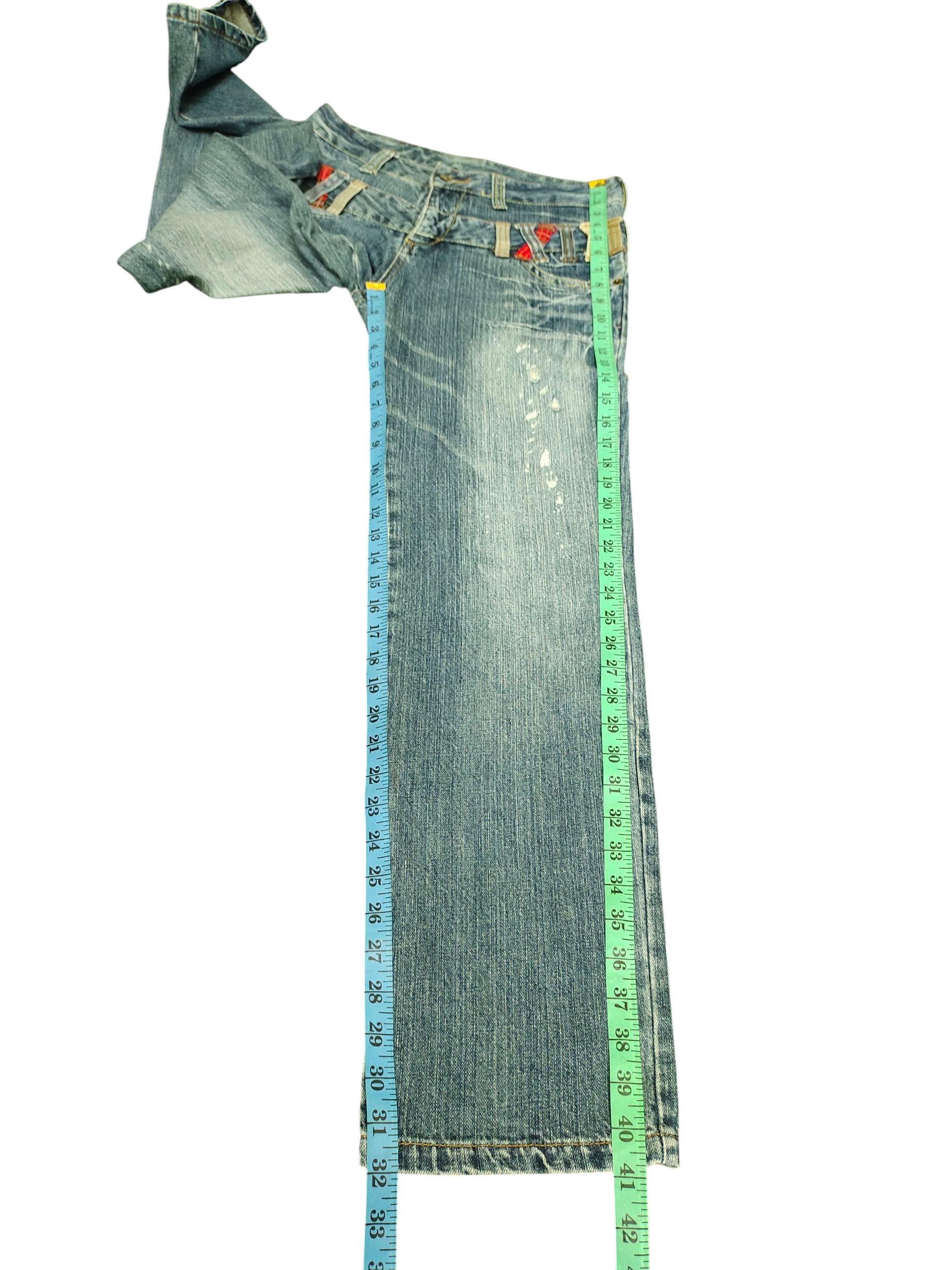 Number (N)ine × Undercover Japanese Brand Double Waist Clawmark Distress Denim Jeans Size US 31 - 14 Thumbnail