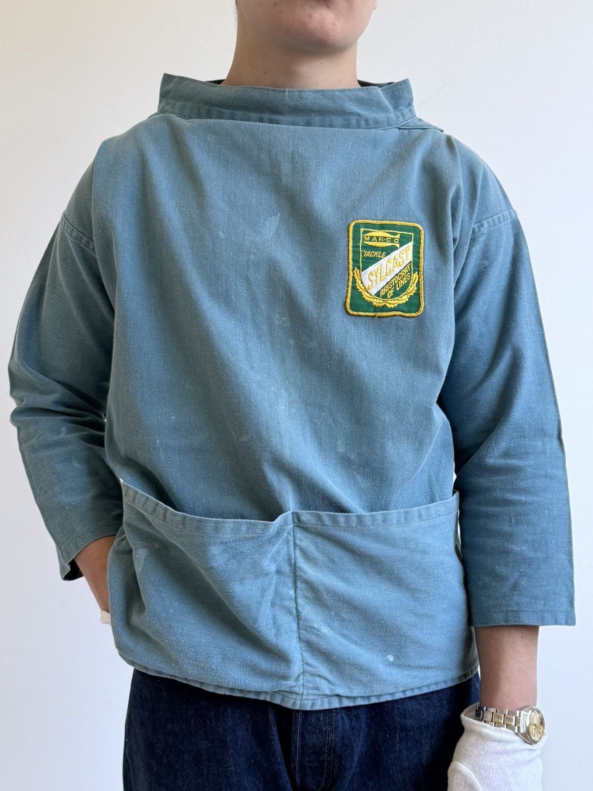 Le Laboureur Vintage 1960s British Workwear Fishing Smock Jacket Size US M / EU 48-50 / 2 - 2 Thumbnail