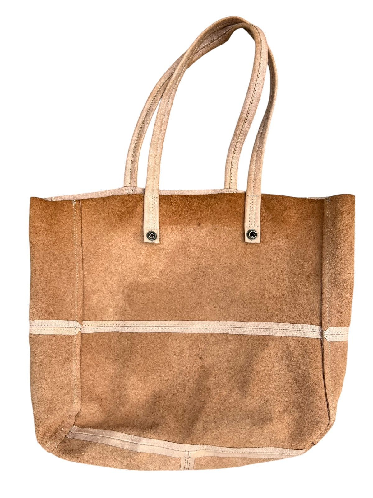 Japanese Brand × Leather Vintage CIMABUE Japan Fade Patina Leather Tote Bag Size ONE SIZE - 22 Thumbnail