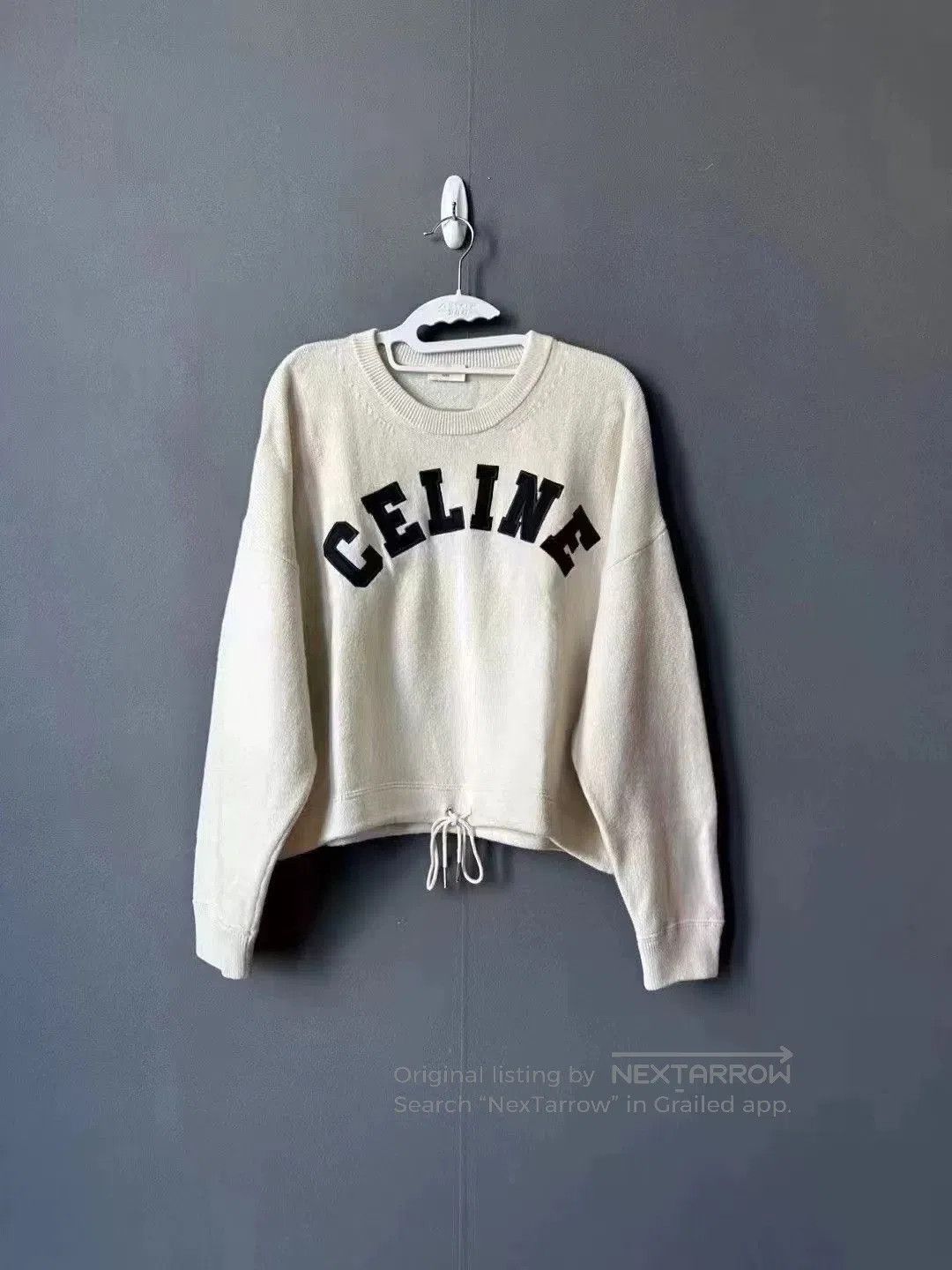 Celine celine beige cashmere letter sweater. Size M / US 6-8 / IT 42-44 - 1 Thumbnail