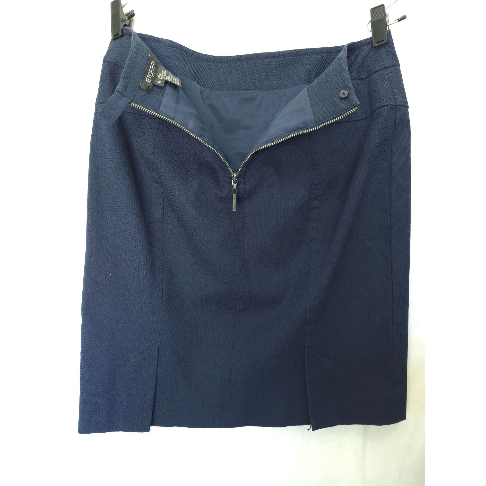 Other Etcetera Pencil Skirt Womens Size 6 Dark Blue Zip back Size 28" / US 6 / IT 42 - 2 Thumbnail