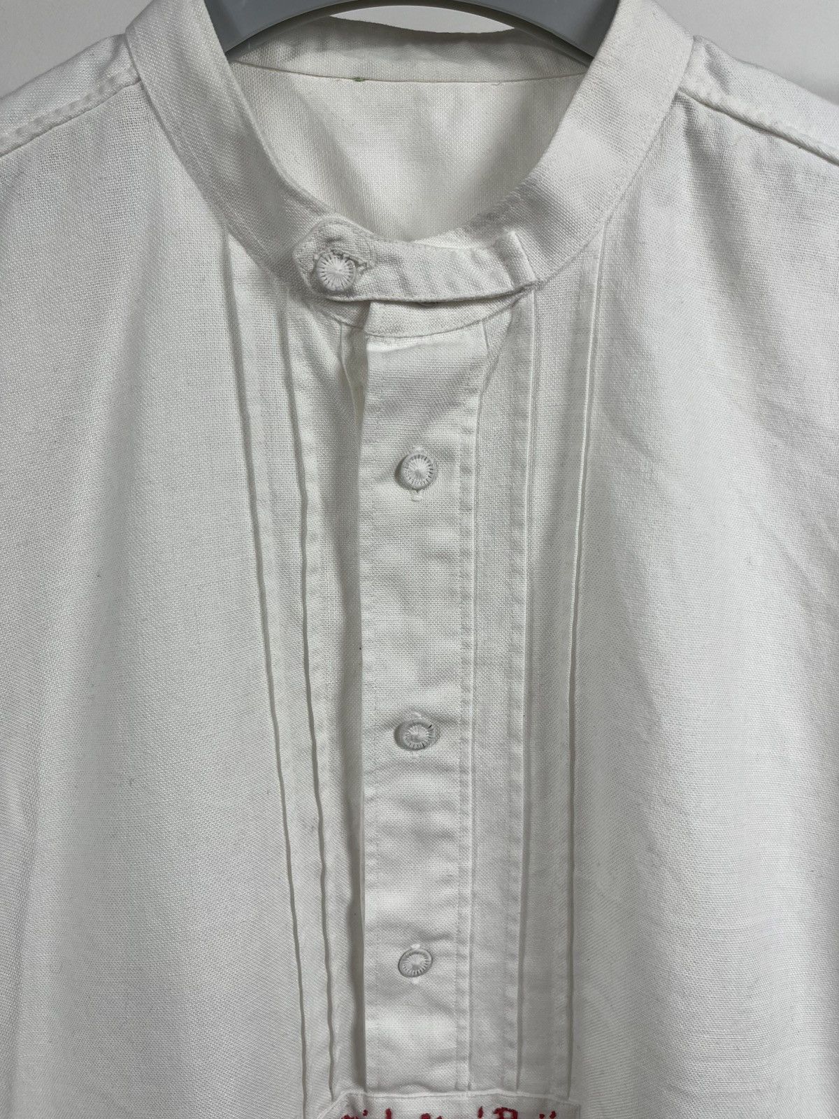 Vintage Vintage White Pleated Band Collar Shirt Paris Embroidery Size US L / EU 52-54 / 3 - 4 Thumbnail