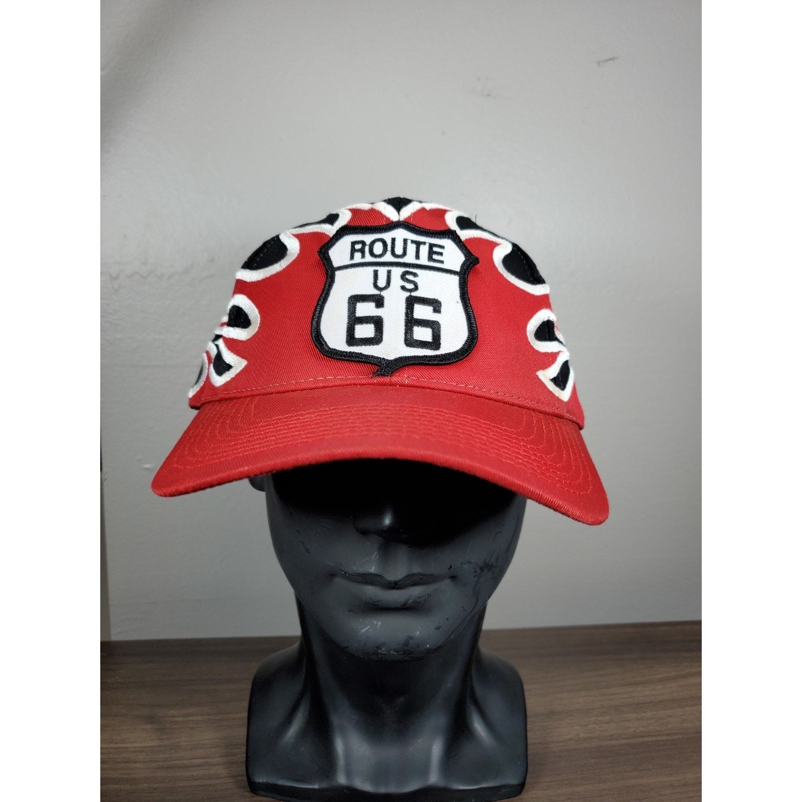 Vintage Vintage Route 66 Flame Hat Adjustable Snapback Cap Fire Size ONE SIZE - 4 Thumbnail