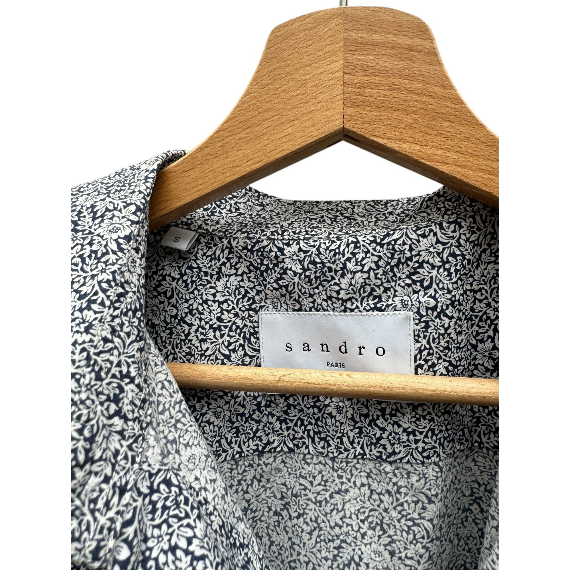 Sandro Blue white floral shirt Size US S / EU 44-46 / 1 - 2 Thumbnail