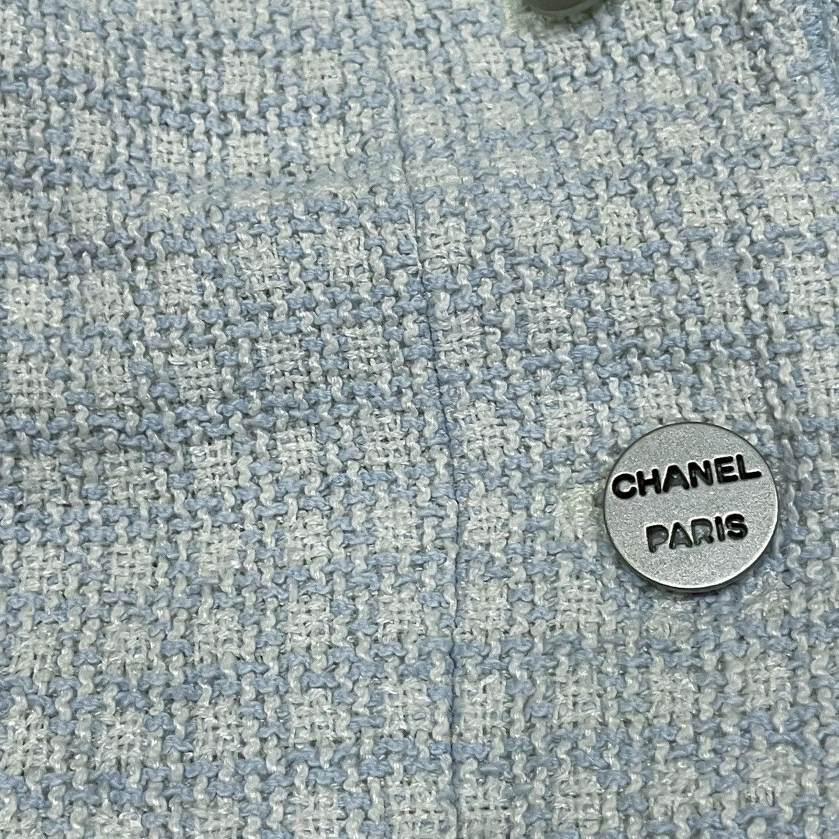 Chanel Chanel Light Blue/Beige Tweed Jacket Size L / US 10 / IT 46 - 11 Thumbnail