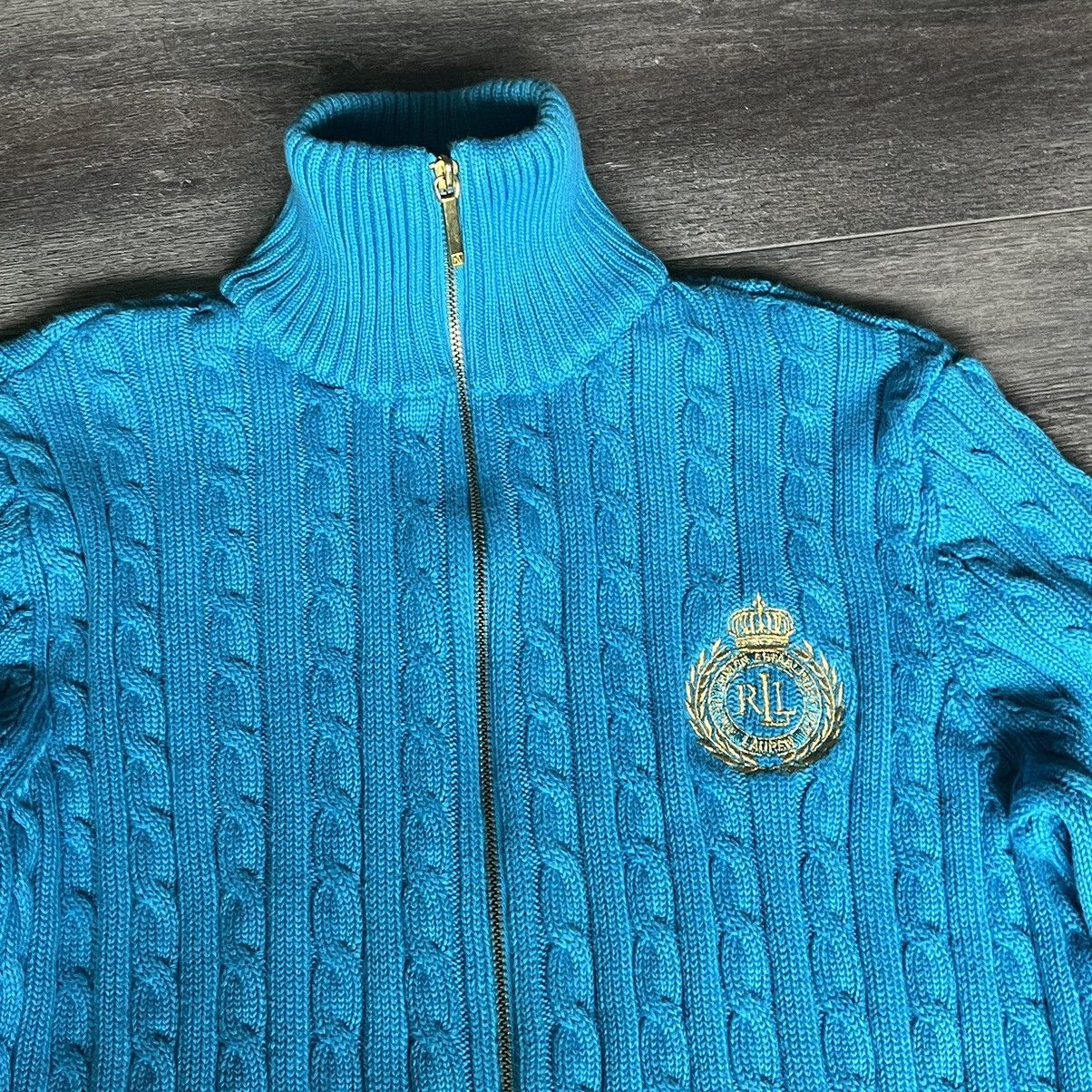 Lauren Ralph Lauren Vintage 2000s Polo Ralph Lauren Cable Rope Knit Zip Jacket Size M / US 6-8 / IT 42-44 - 2 Thumbnail