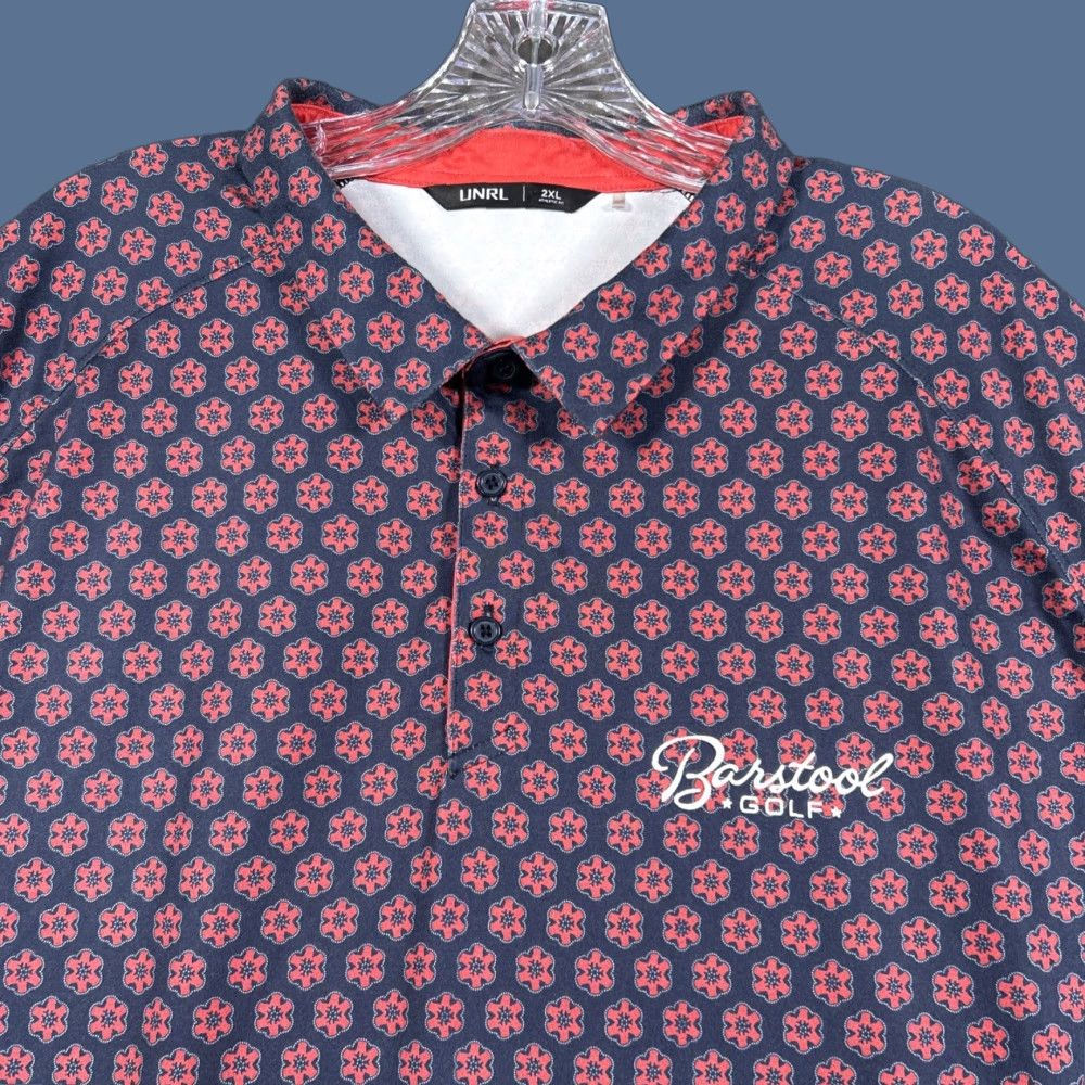Vintage UNRL Barstool Sports Polo Mens 2XL Athletic Fit Performance Geometric Golf Shirt Size US XXL / EU 58 / 5 - 1 Thumbnail