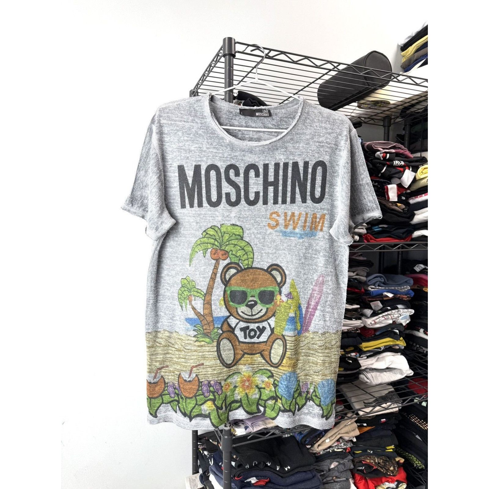 Moschino Vintage Love Moschino Teddy Bear T Shirt Size US L / EU 52-54 / 3 - 1 Thumbnail