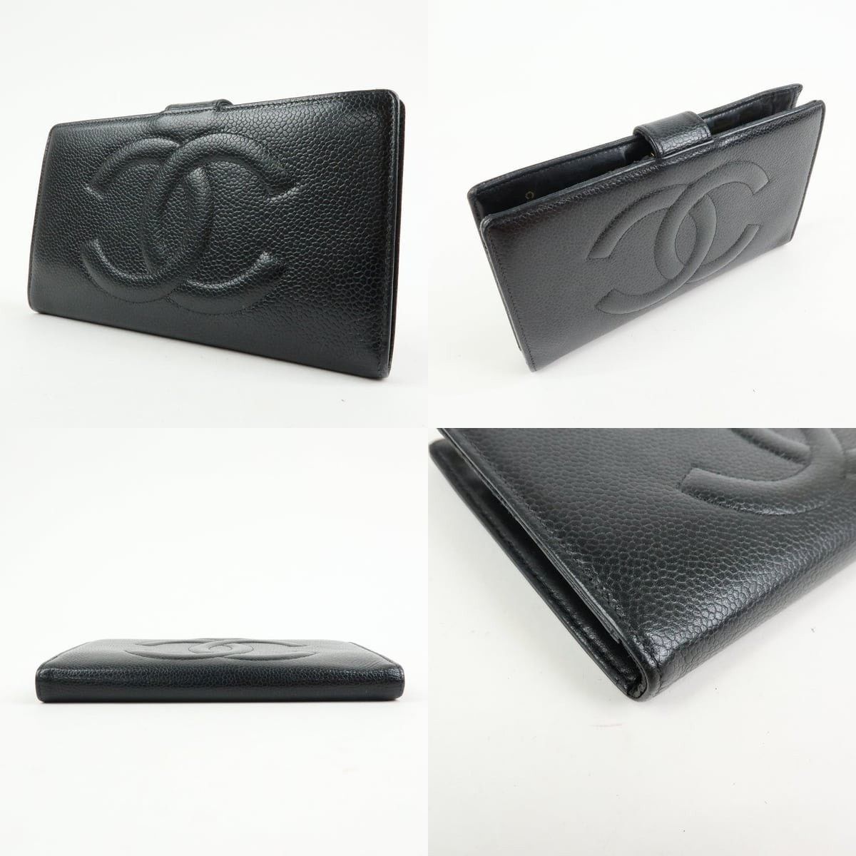 Chanel Chanel CC Logo Caviar Leather Wallet Black Size ONE SIZE - 3 Thumbnail
