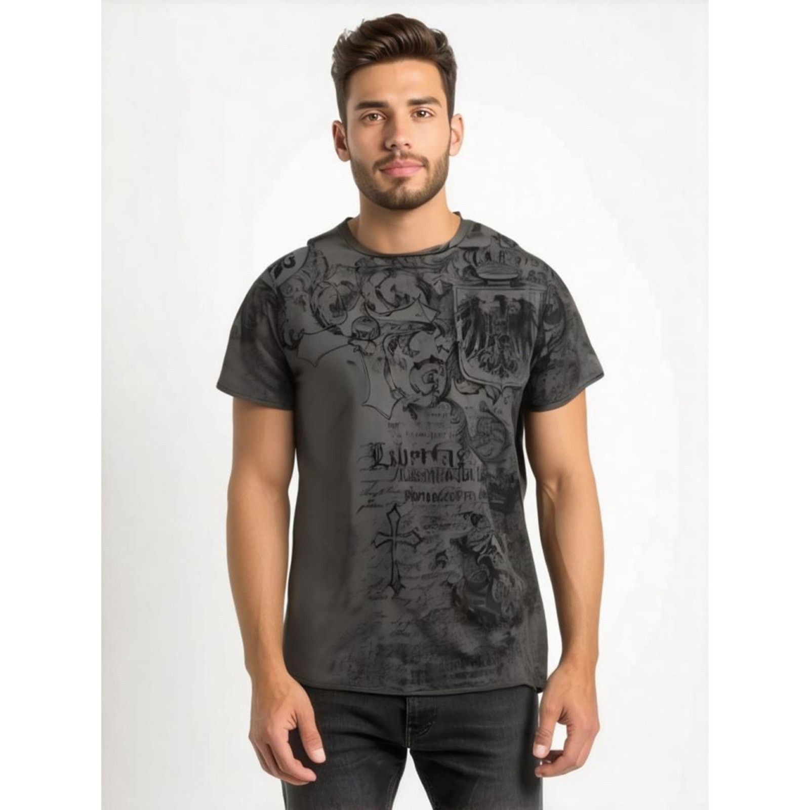 Helix Vintage Graphic Grunge Streetwear Gray 100% Cotton Helix M Size US M / EU 48-50 / 2 - 1 Thumbnail