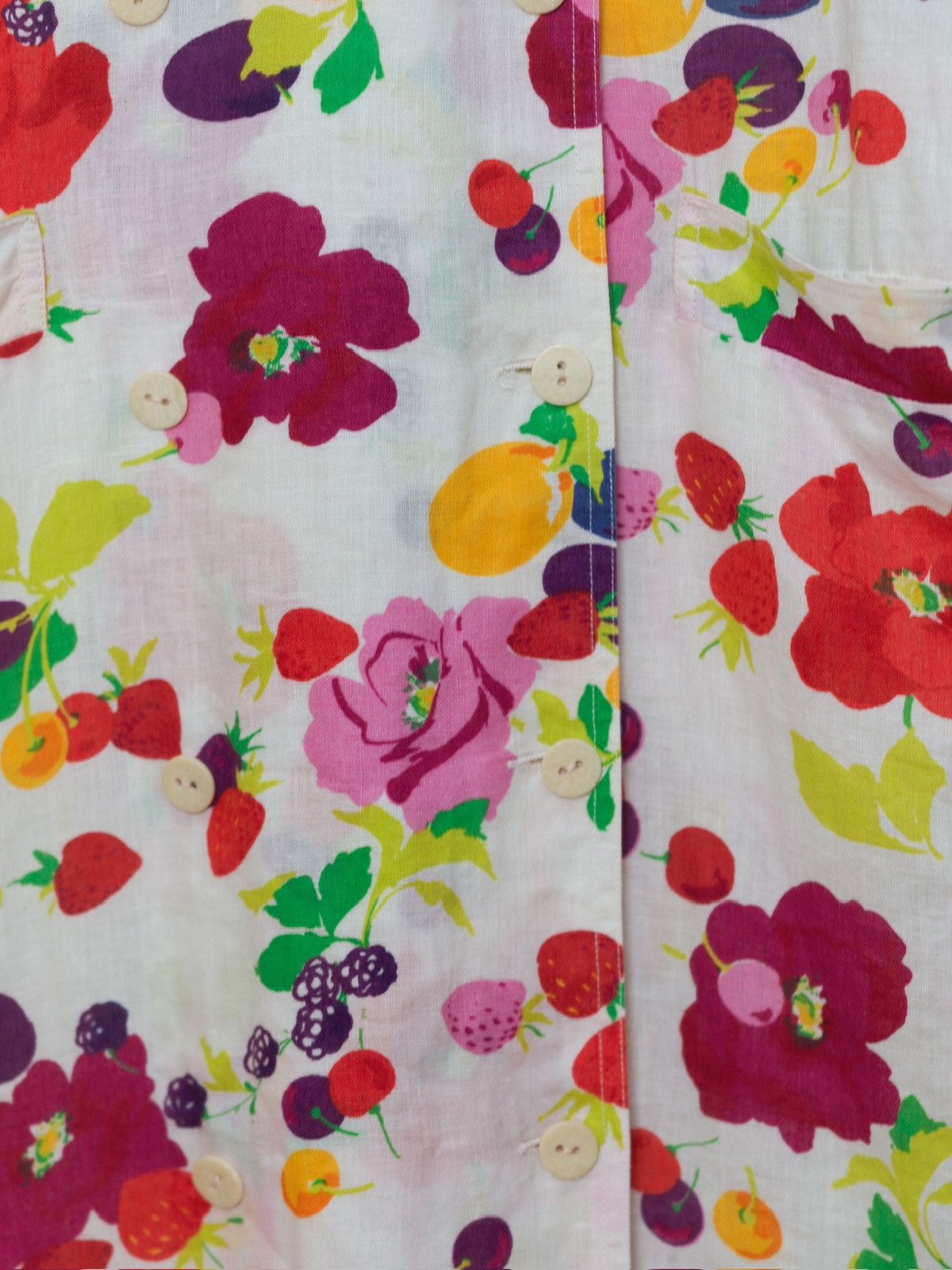 Gucci Gucci | 1980s Floral & Fruit Print Dress Size M / US 6-8 / IT 42-44 - 6 Thumbnail