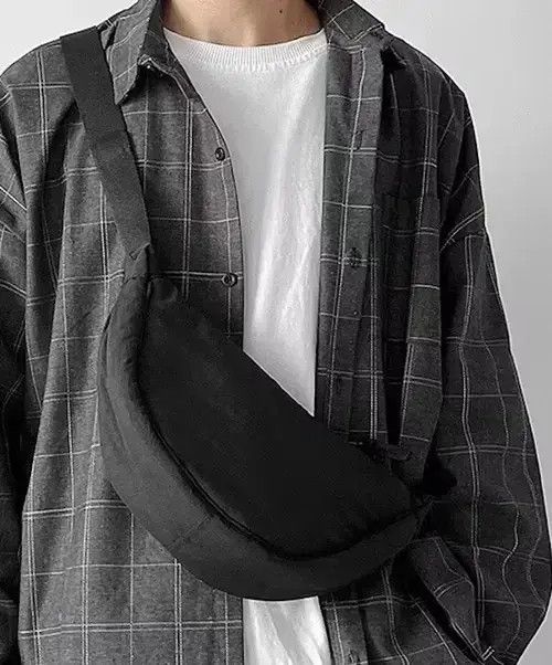 Fashion Hip Hop Small Hobo Bag Belt Bag in Black, Men's