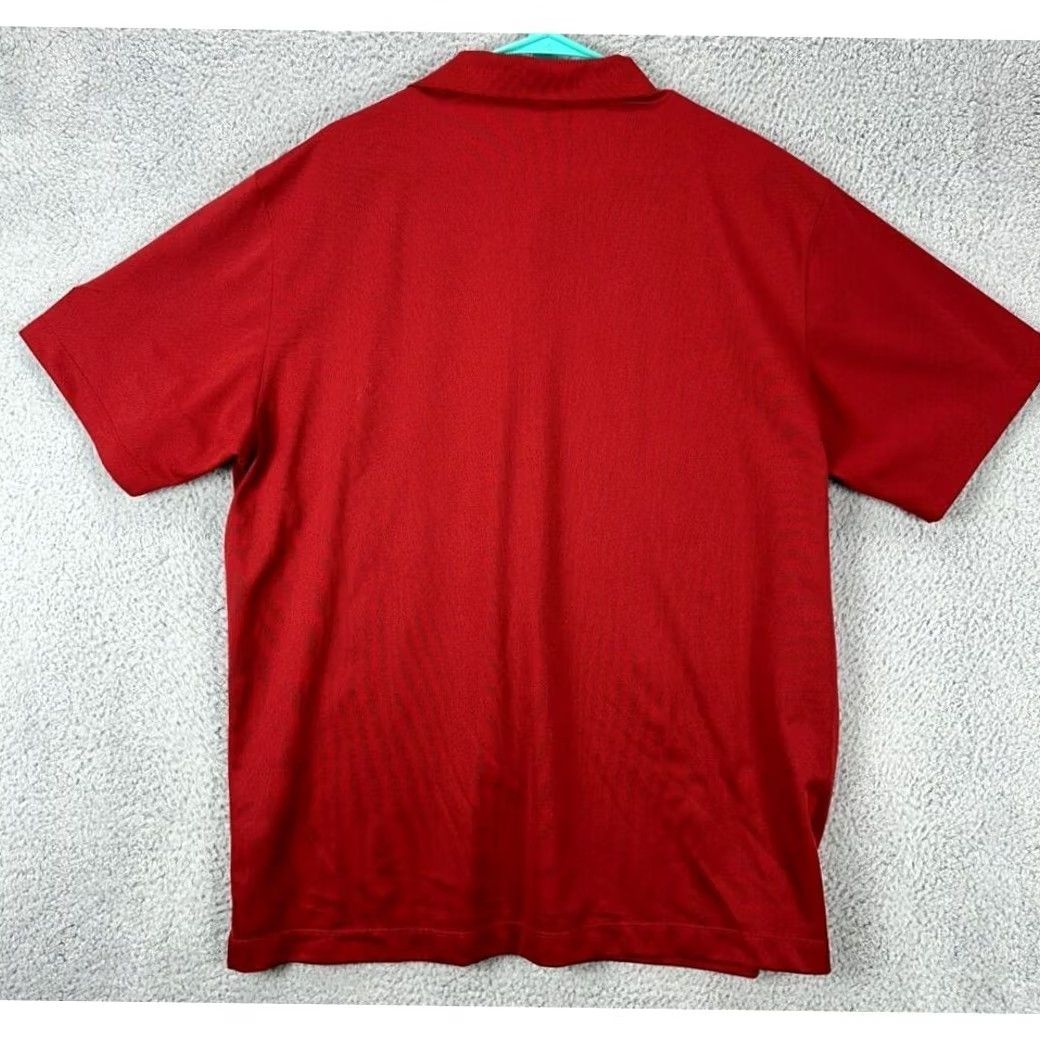 Nike Nike Golf Polo Shirt Mens XL Red Tour Performance Dri-Fit Rugby Athletic Short Sleeve Collared 100% Polyester Size US XL / EU 56 / 4 - 2 Thumbnail