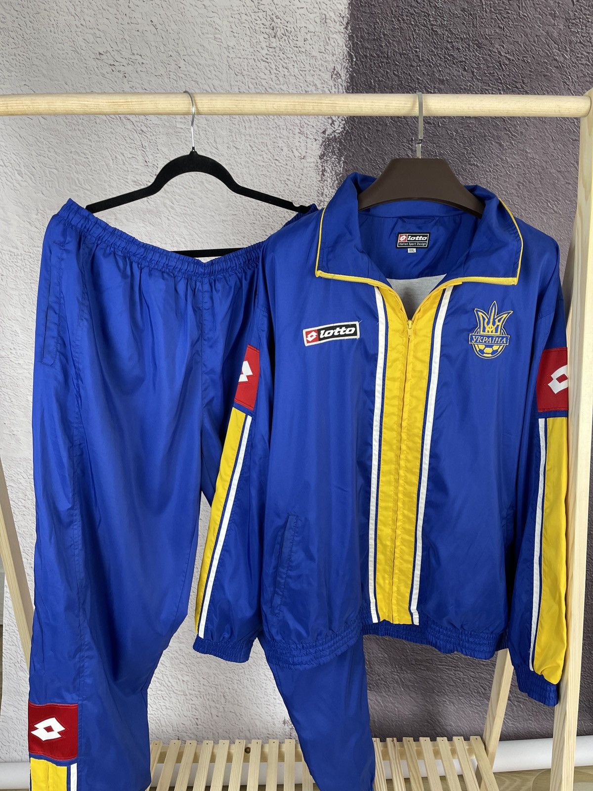 Lotto Sport Lotto Ukraine vintage soccer track suit jacket pants Україна Size US XXL / EU 58 / 5 - 4 Thumbnail