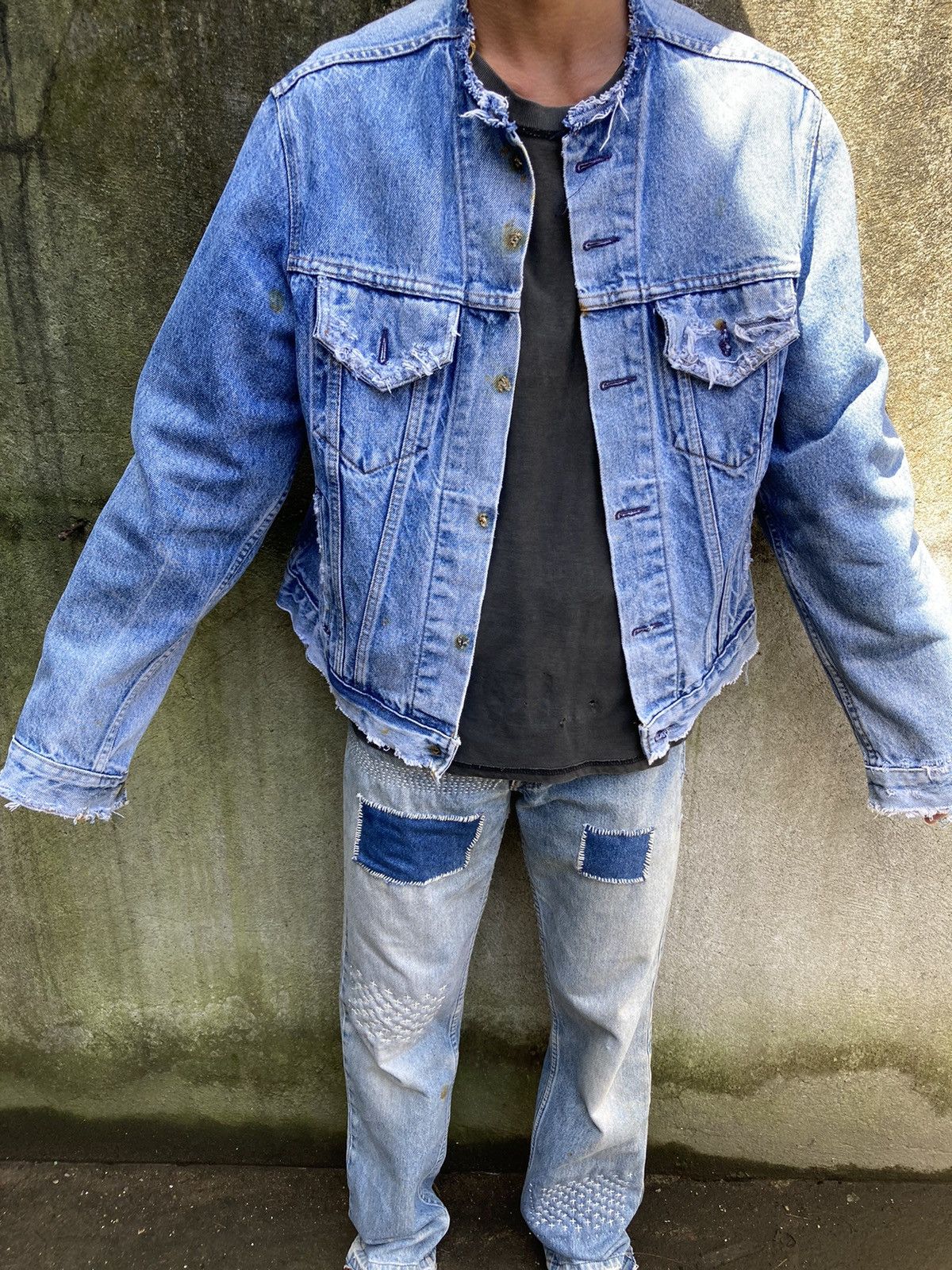 image of Levis Denim 501 With Sashiko Stitching in Indigo, Men's (Size 30)