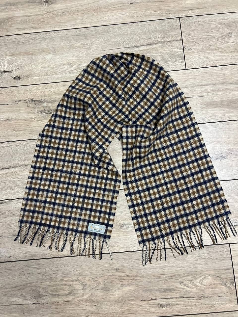 Aquascutum cashmere scarf Check Plaid 143x29cm