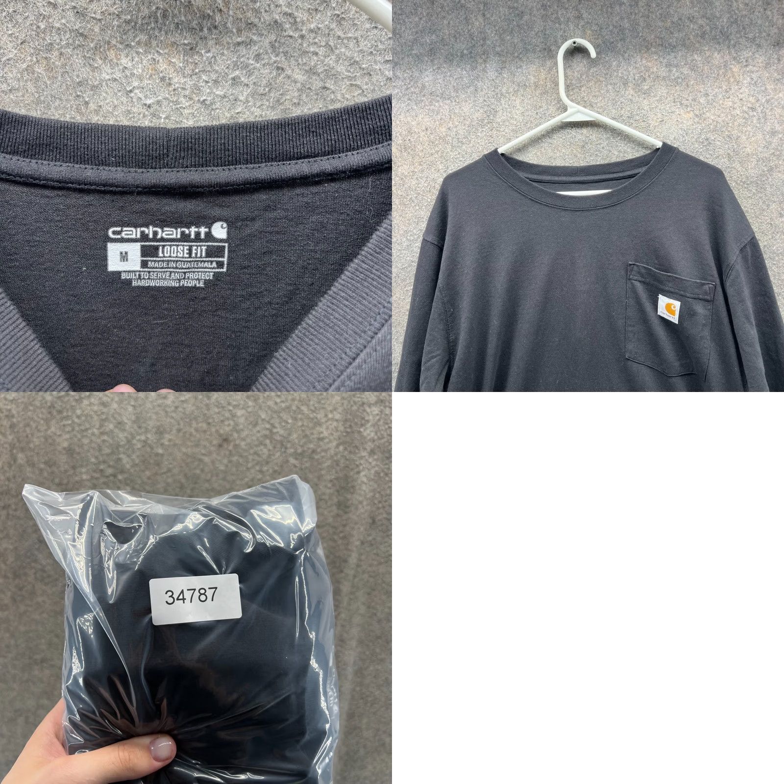 Carhartt Carhartt Shirt Mens Medium Black Long Sleeve Crewneck Pocket Logo Shirt Size US M / EU 48-50 / 2 - 8 Thumbnail