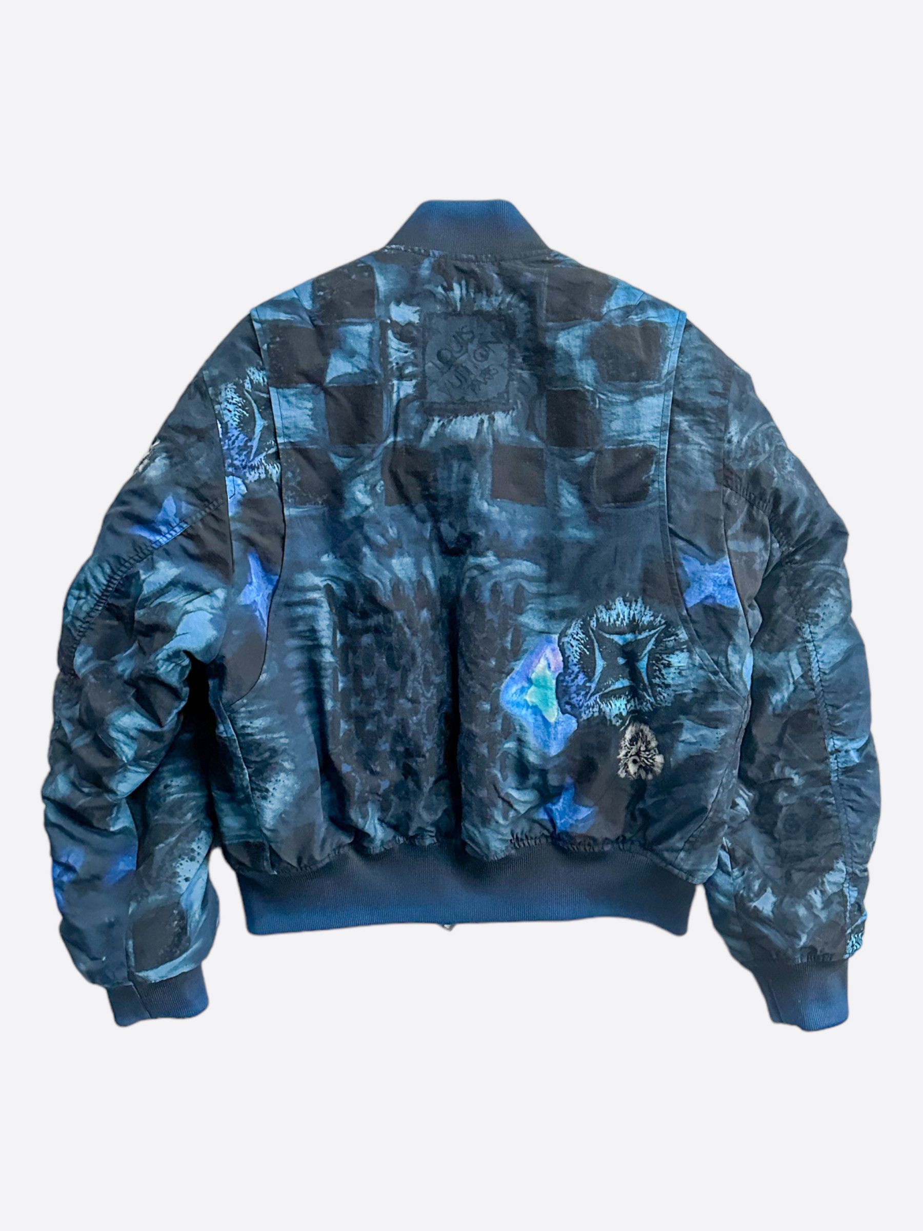 Louis Vuitton Louis Vuitton Blue Damier Salt Bomber Jacket Size US M / EU 48-50 / 2 - 2 Thumbnail