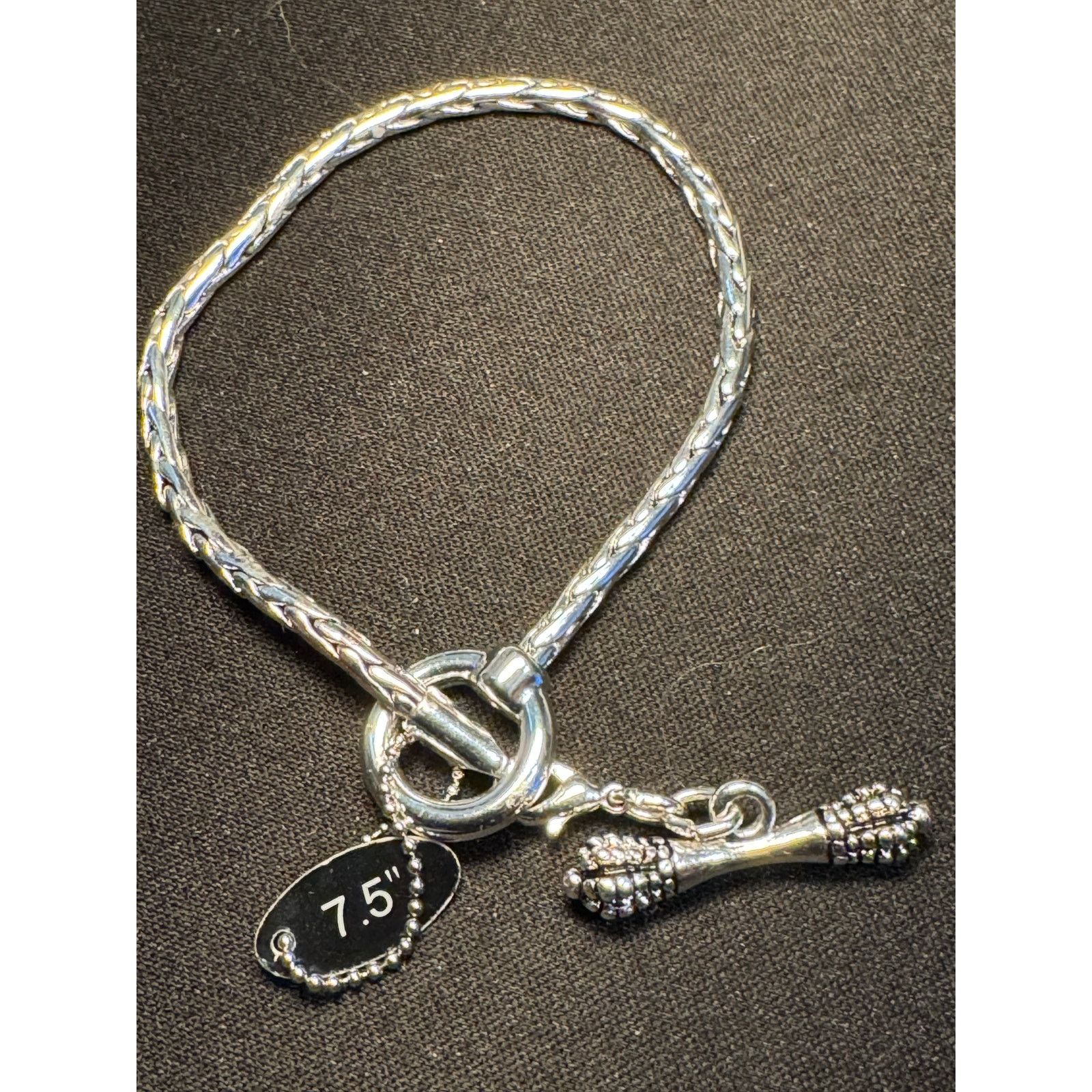 Other Da Vinci Silver Tone Toggle Clasp Braided Chain Bracelet Size ONE SIZE - 1 Thumbnail