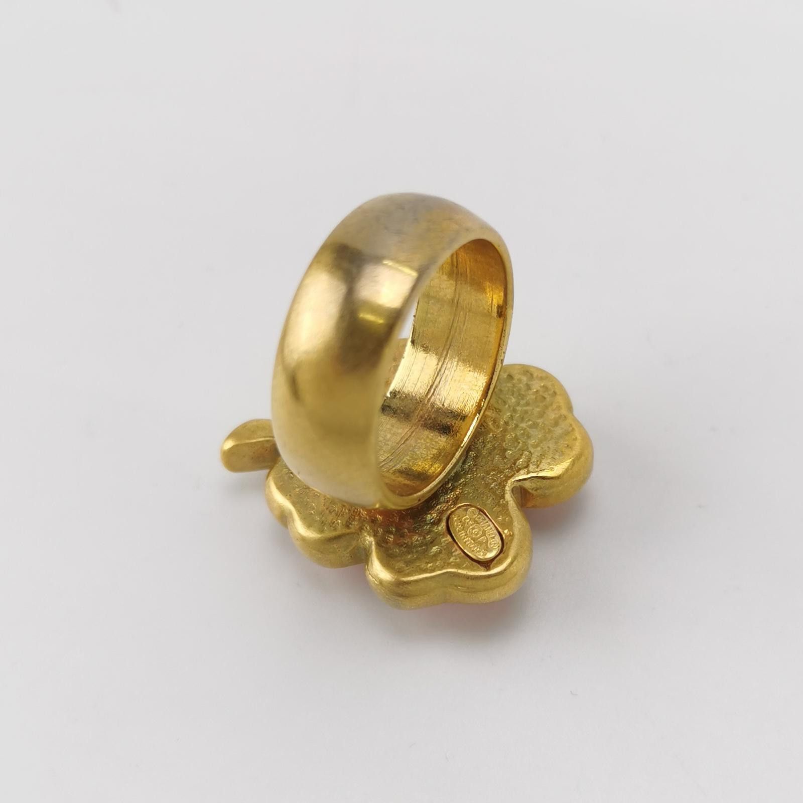 Chanel Chanel Four Leaf Clover Double C Logo Ring Size 15 -z2505 Size ONE SIZE - 1 Thumbnail