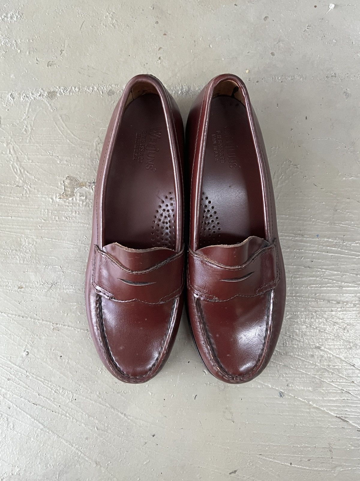 Vintage G.H Bass Weejuns The Row Inspired Burgundy Penny Loafers Size US 7 / IT 37 - 3 Thumbnail