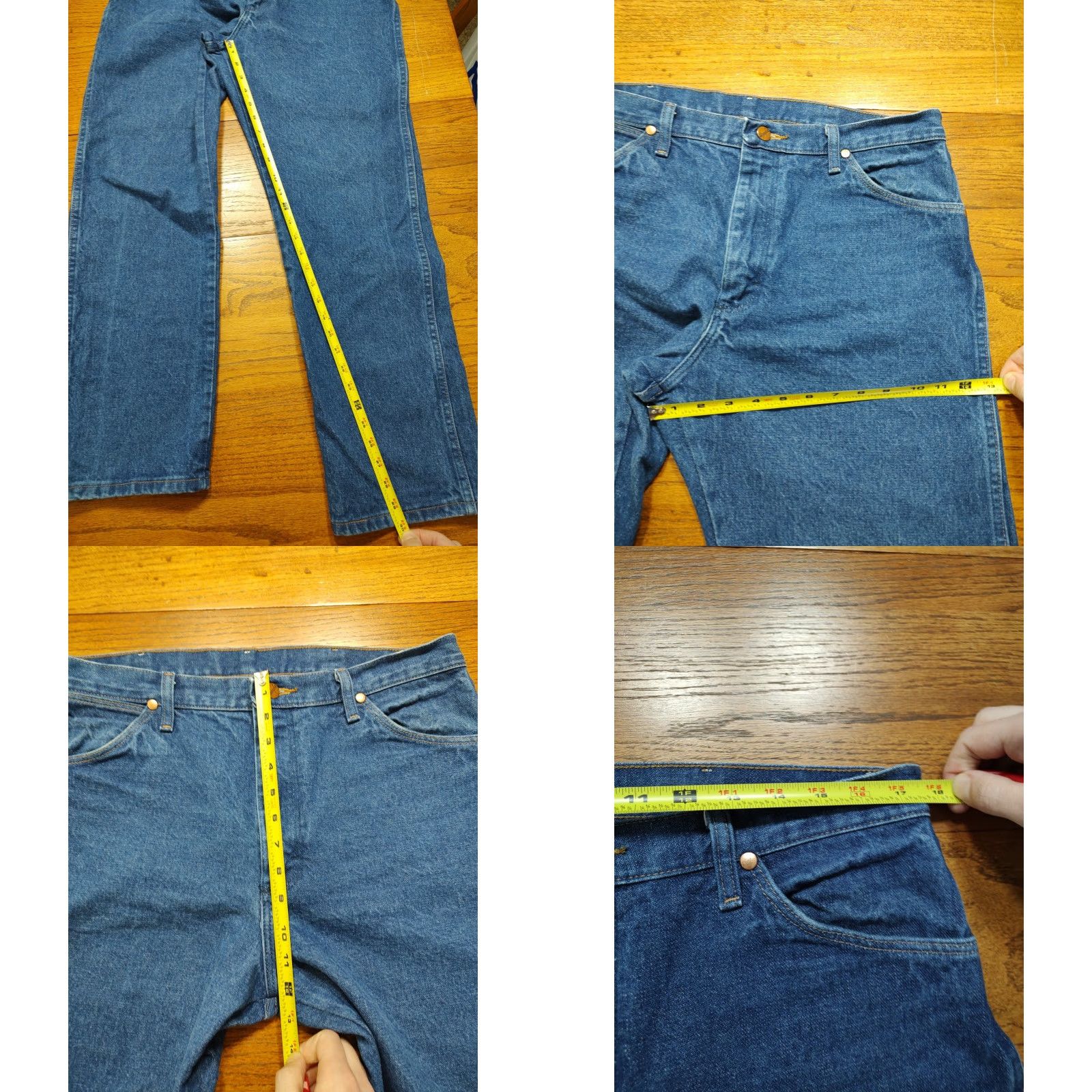 Wrangler VINTAGE Wrangler 13MWZ Jeans Cowboy Cut Western Denim Mens 35x30 Blue 5-Pocket Slimming Regular Straight Euro Wash 80s 90s Cowboy Mens Size US 35 - 8 Thumbnail