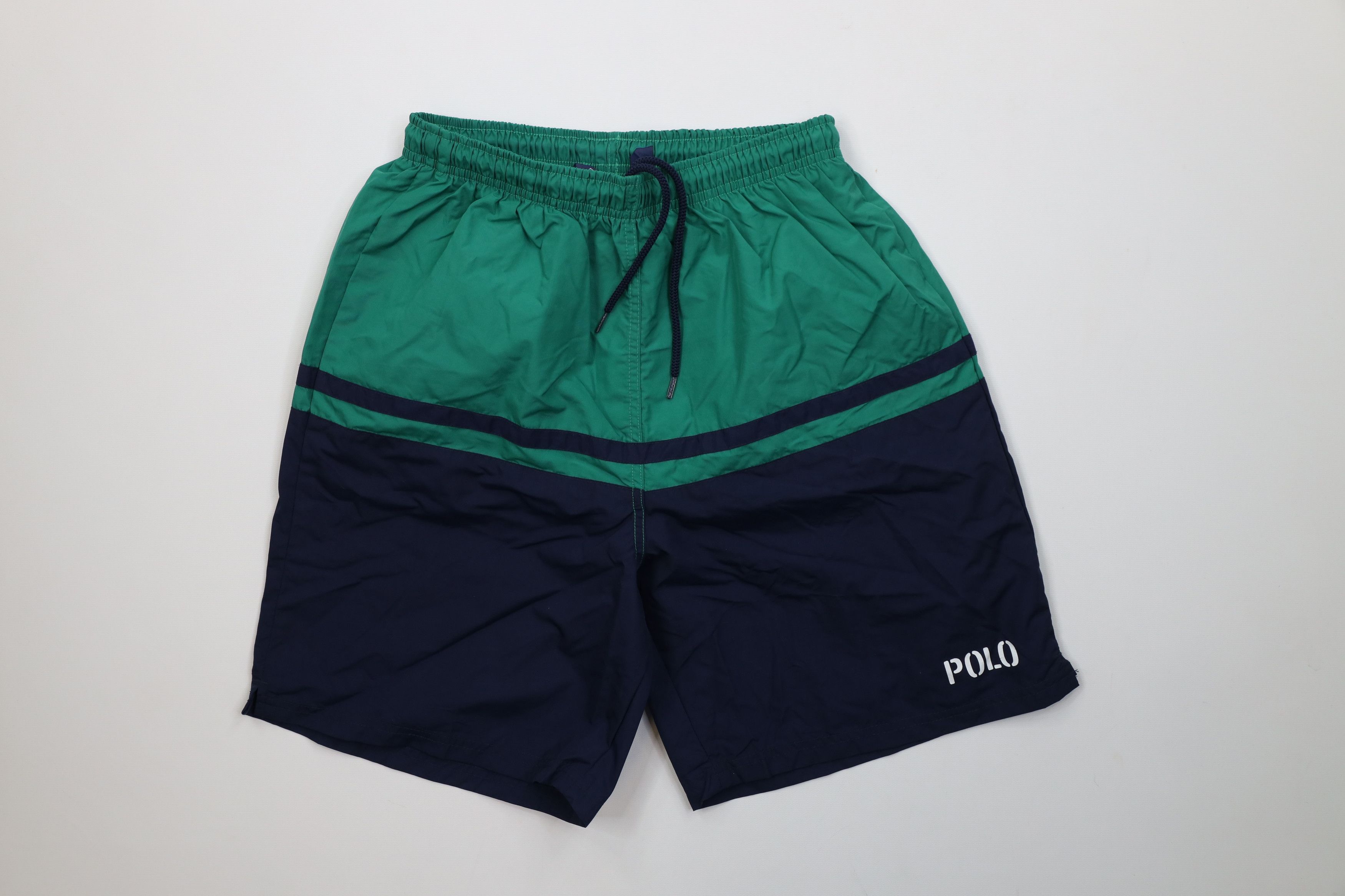 Polo Ralph Lauren Vintage 90s Ralph Lauren Stencil Stamp Lined Shorts Trunks Size US 30 / EU 46 - 1 Thumbnail