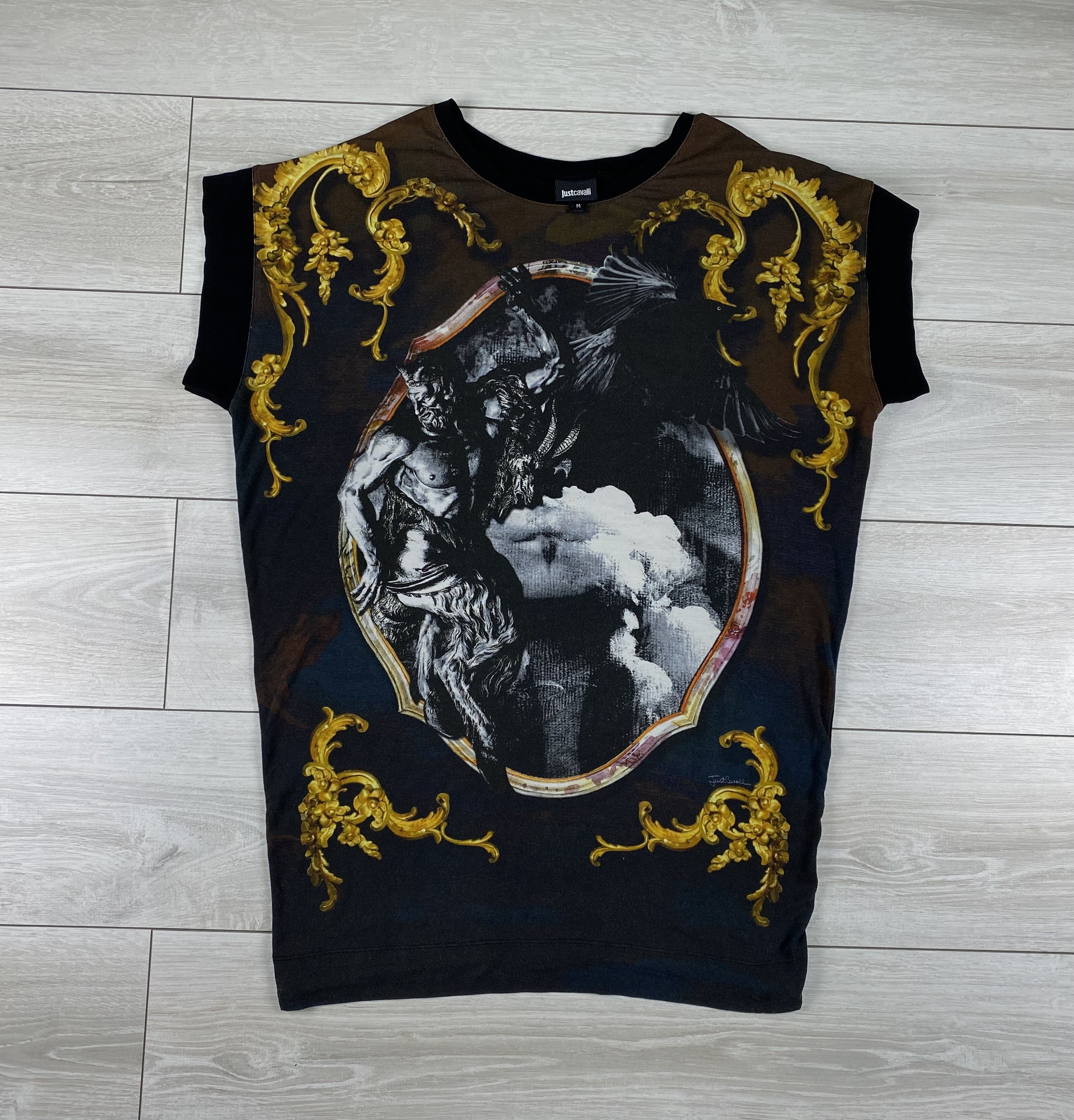 Rare just cavalli womens baroque dress t-shirt toonique
