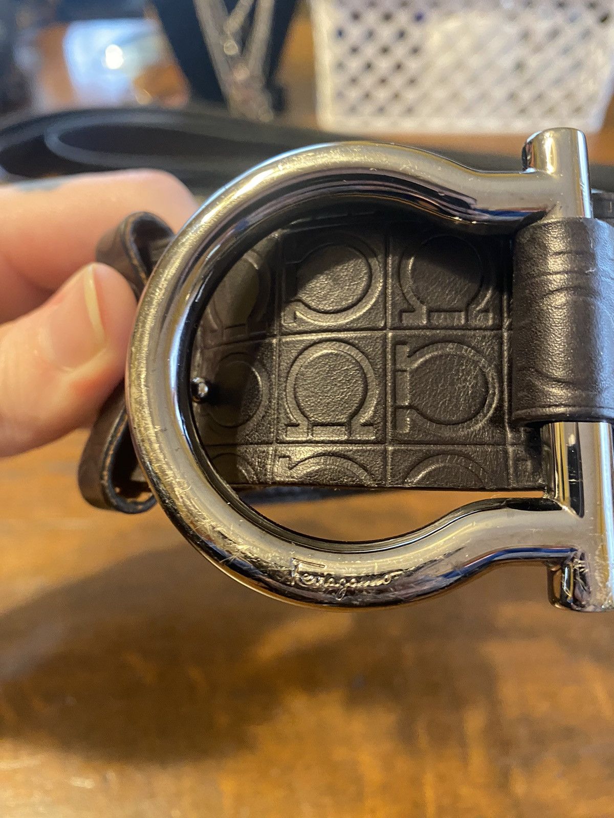 Salvatore Ferragamo × Vintage ferragamo vintage leather big buckle belt Size ONE SIZE - 3 Thumbnail