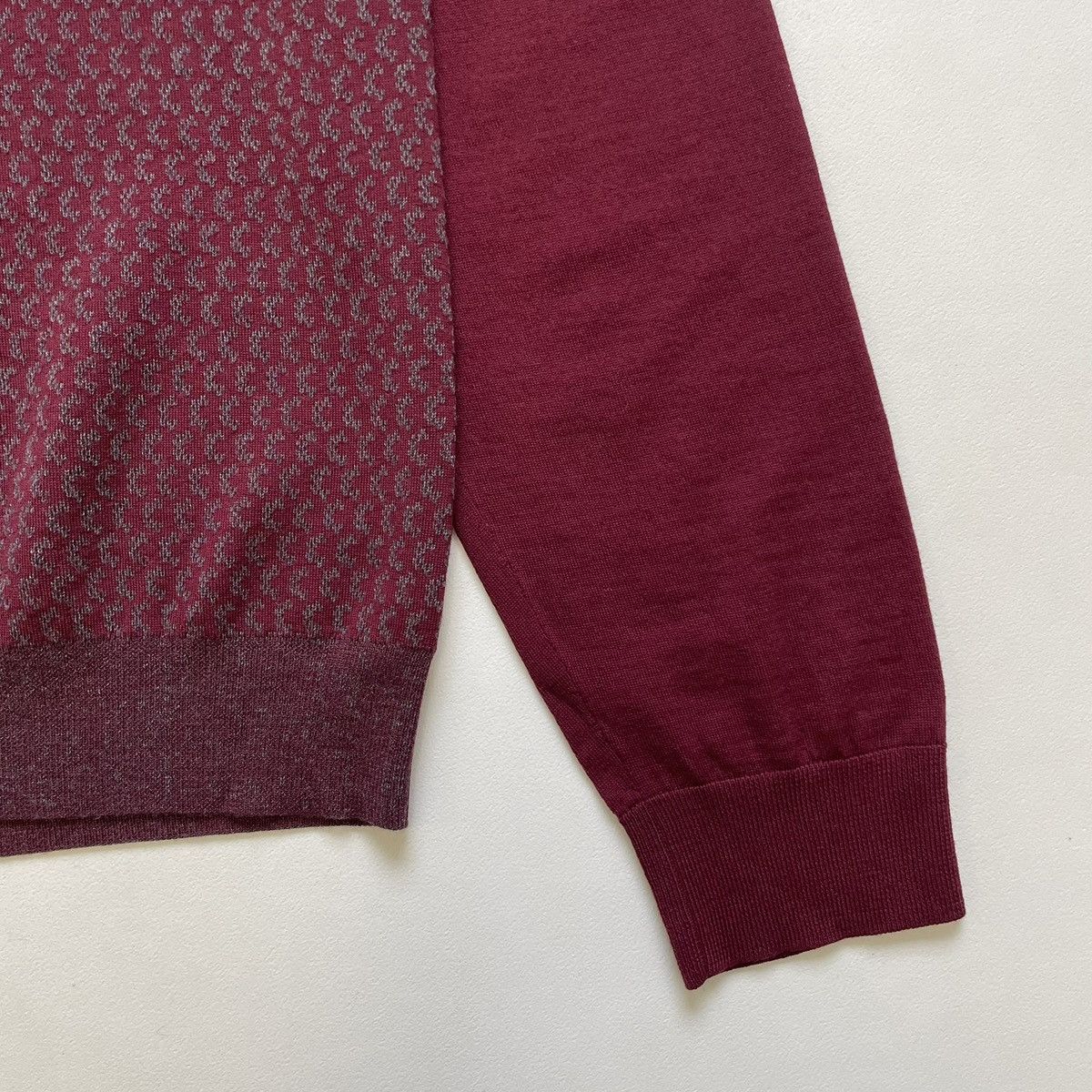 Maison Margiela A/W 13 Burgundy Patterned Wool Sweater Size US L / EU 52-54 / 3 - 10 Thumbnail