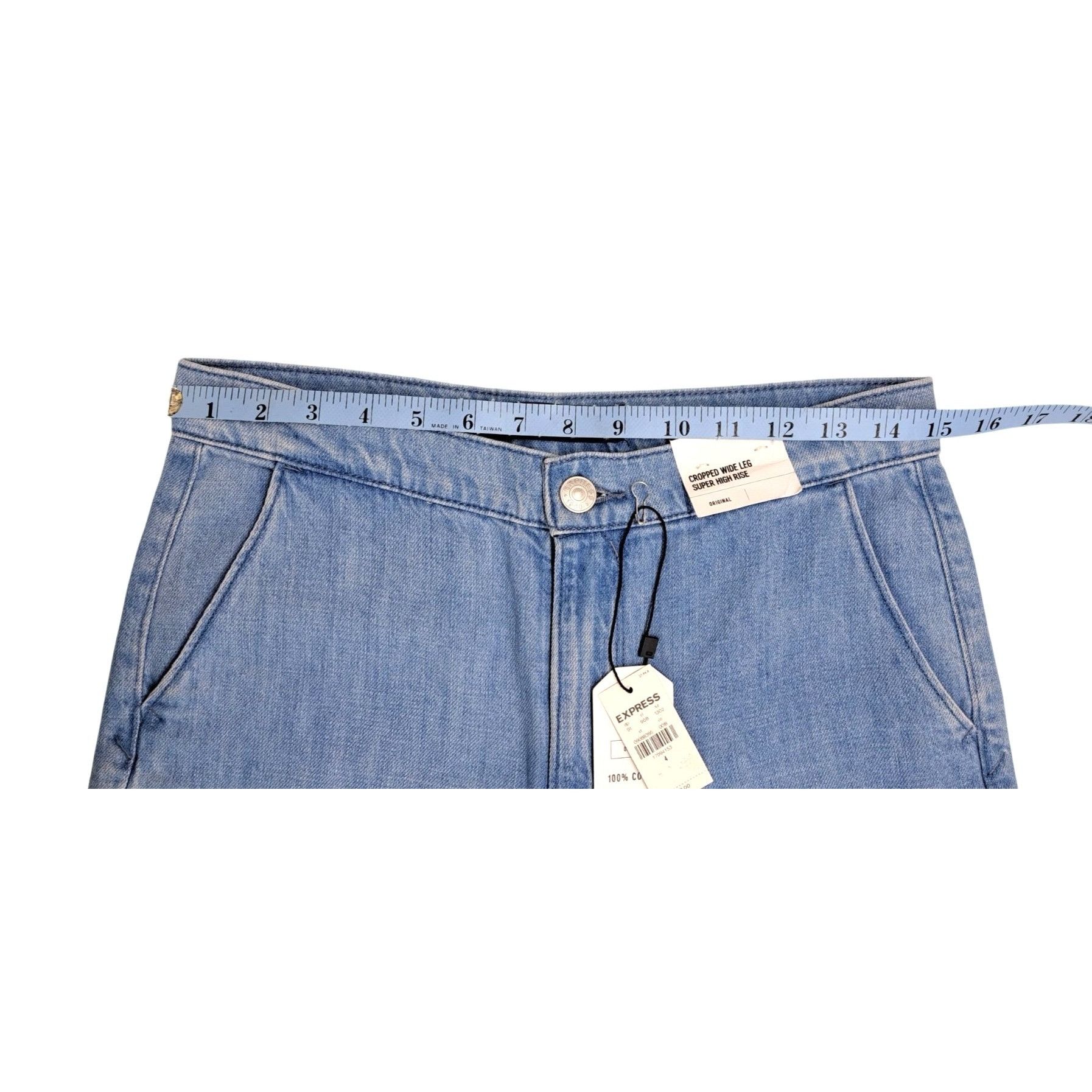 Express Express Cropped Wide Leg Super High Rise Jeans Women Size 4 Size 27" / US 4 / IT 40 - 6 Thumbnail